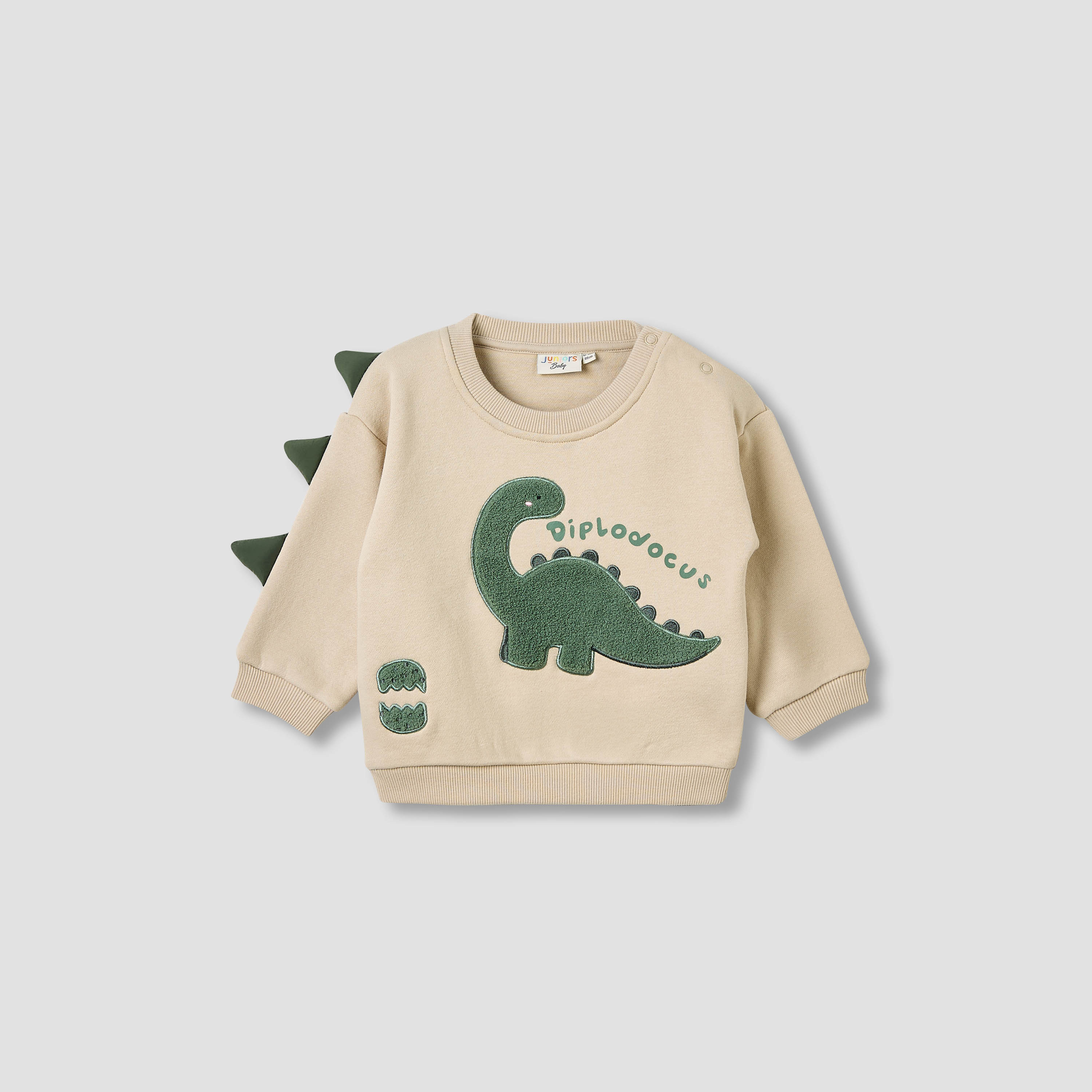 Juniors Boys Sweatshirt and Joggers Set with Dinosaur Applique - Cotton - Long Sleeves - Crew Neck-baby-boys-clothing-setsandcoords-image-2