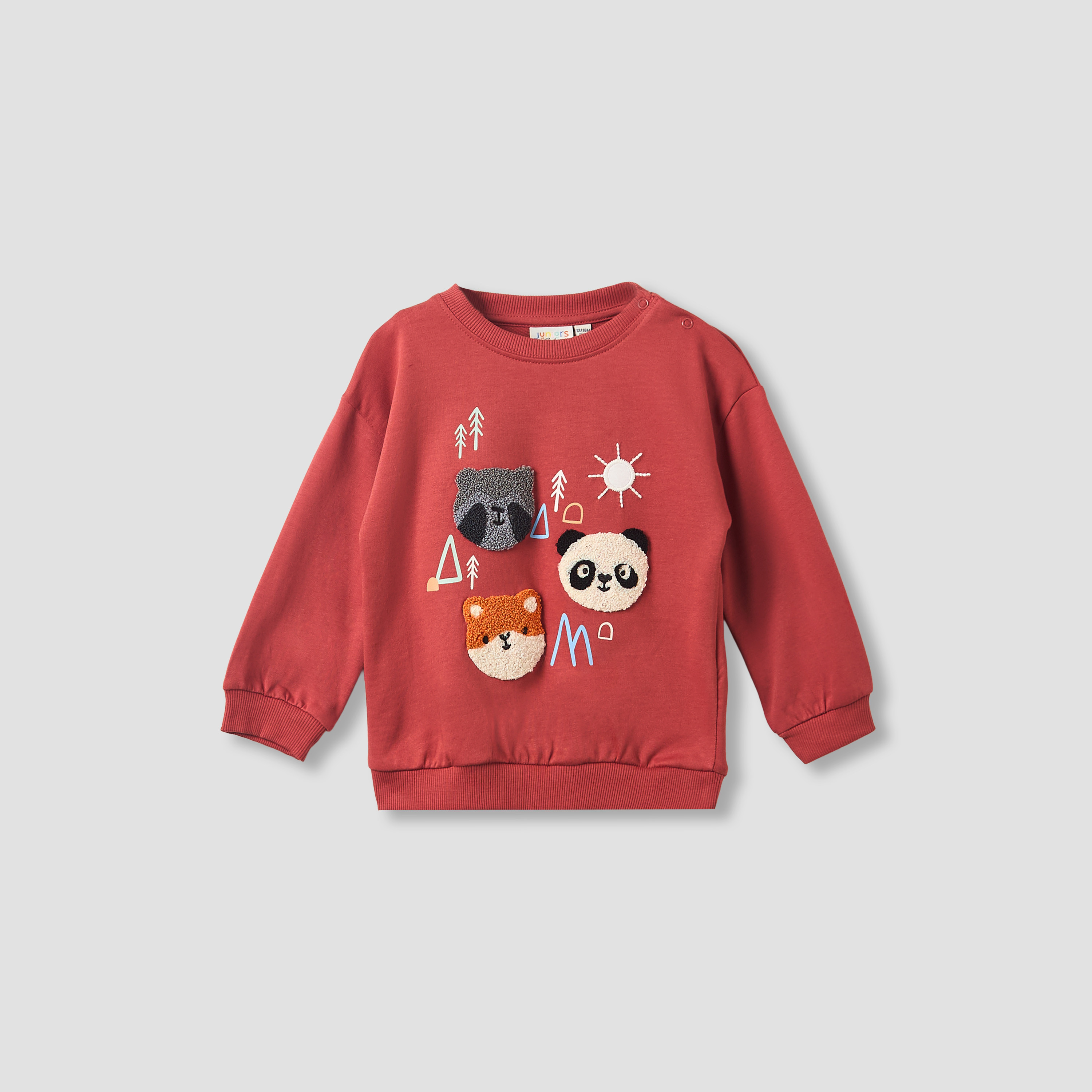Juniors Boys Sweatshirt and Joggers Set with Animal Applique - Cotton - Long Sleeves - Crew Neck-baby-boys-clothing-winterwear-setsandcoords-image-2