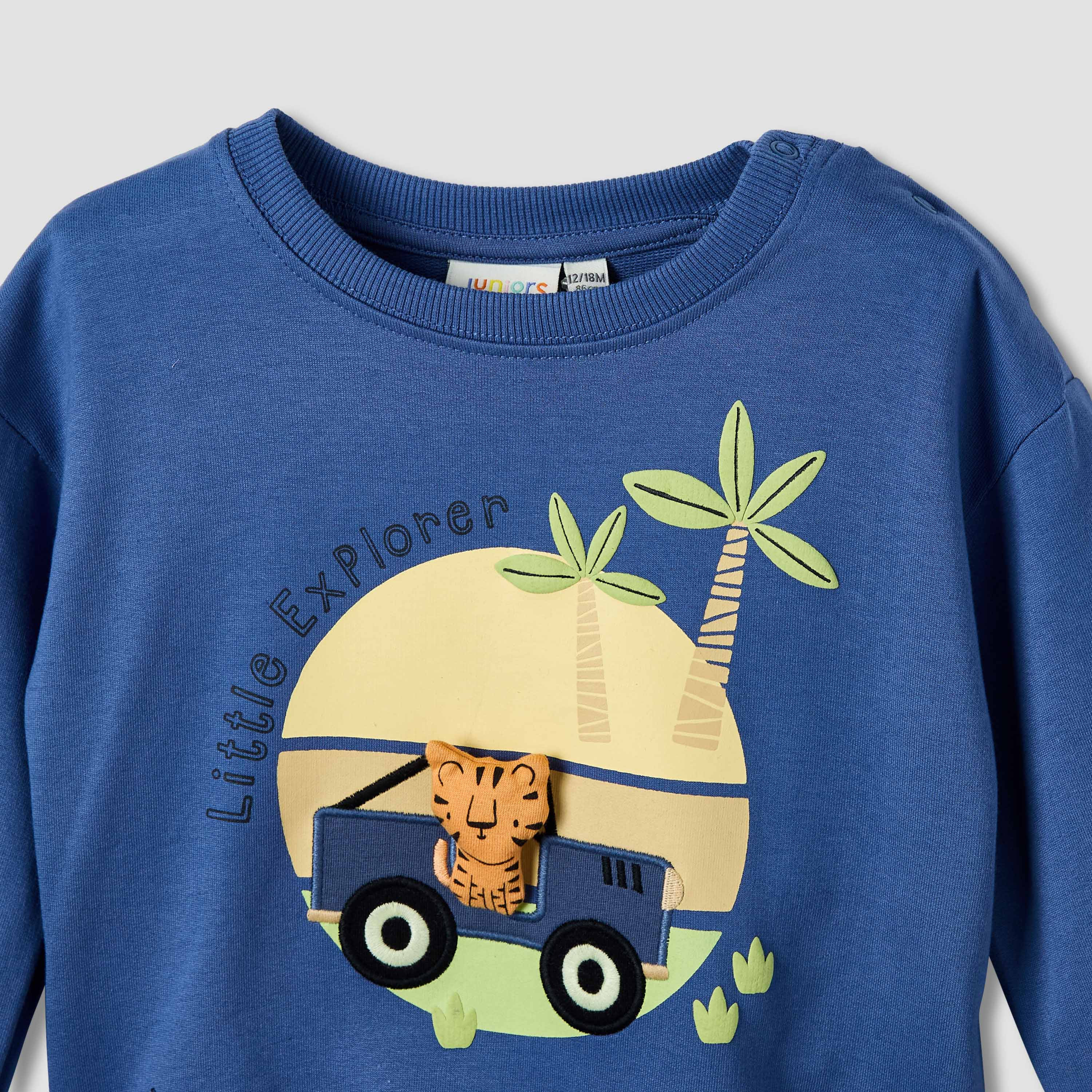 Juniors Boys Sweatshirt and Joggers Set with Animal Applique - Cotton - Long Sleeves - Crew Neck-baby-boys-clothing-setsandcoords-image-5