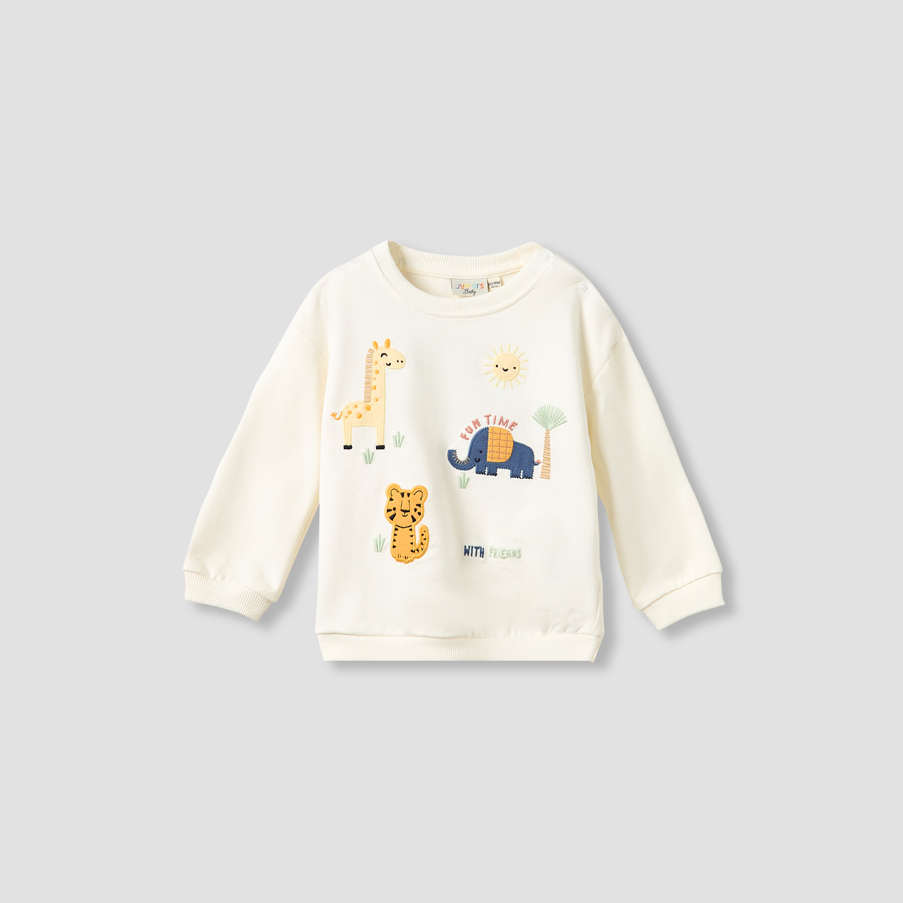 Juniors Boys Sweatshirt and Joggers Set with Animal Embroidery - Cotton - Long Sleeves - Crew Neck-baby-boys-clothing-setsandcoords-image-2