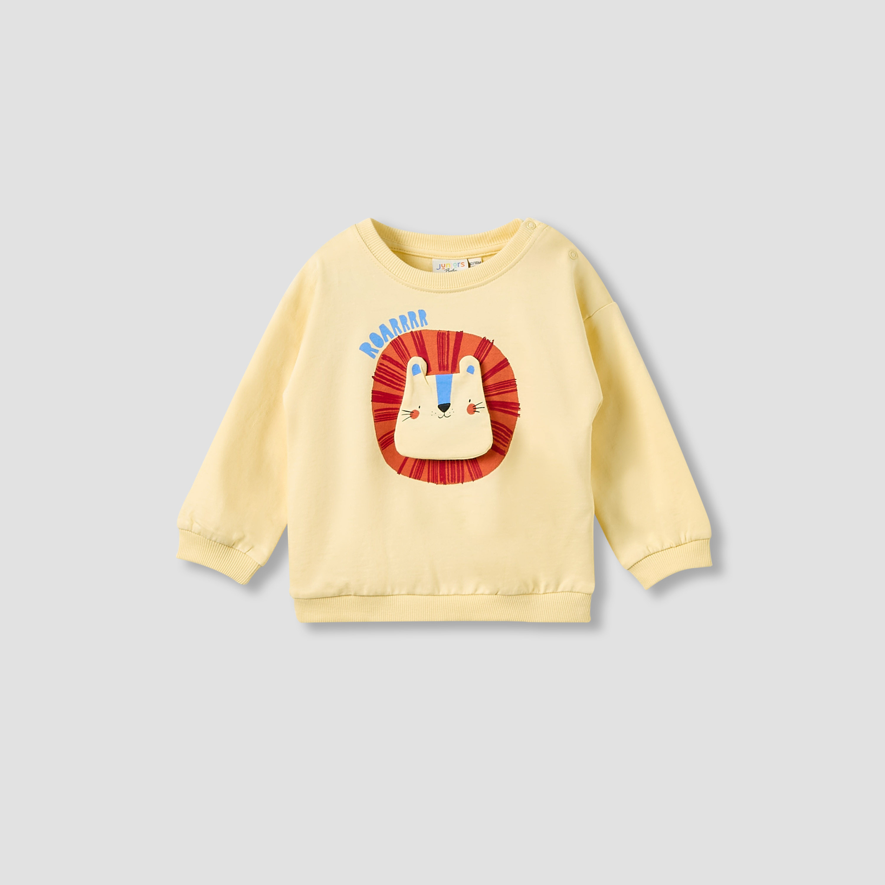 Juniors Boys Sweatshirt and Cargo Joggers Set with Lion Applique - Cotton - Long Sleeves - Crew Neck-baby-boys-clothing-winterwear-setsandcoords-image-2