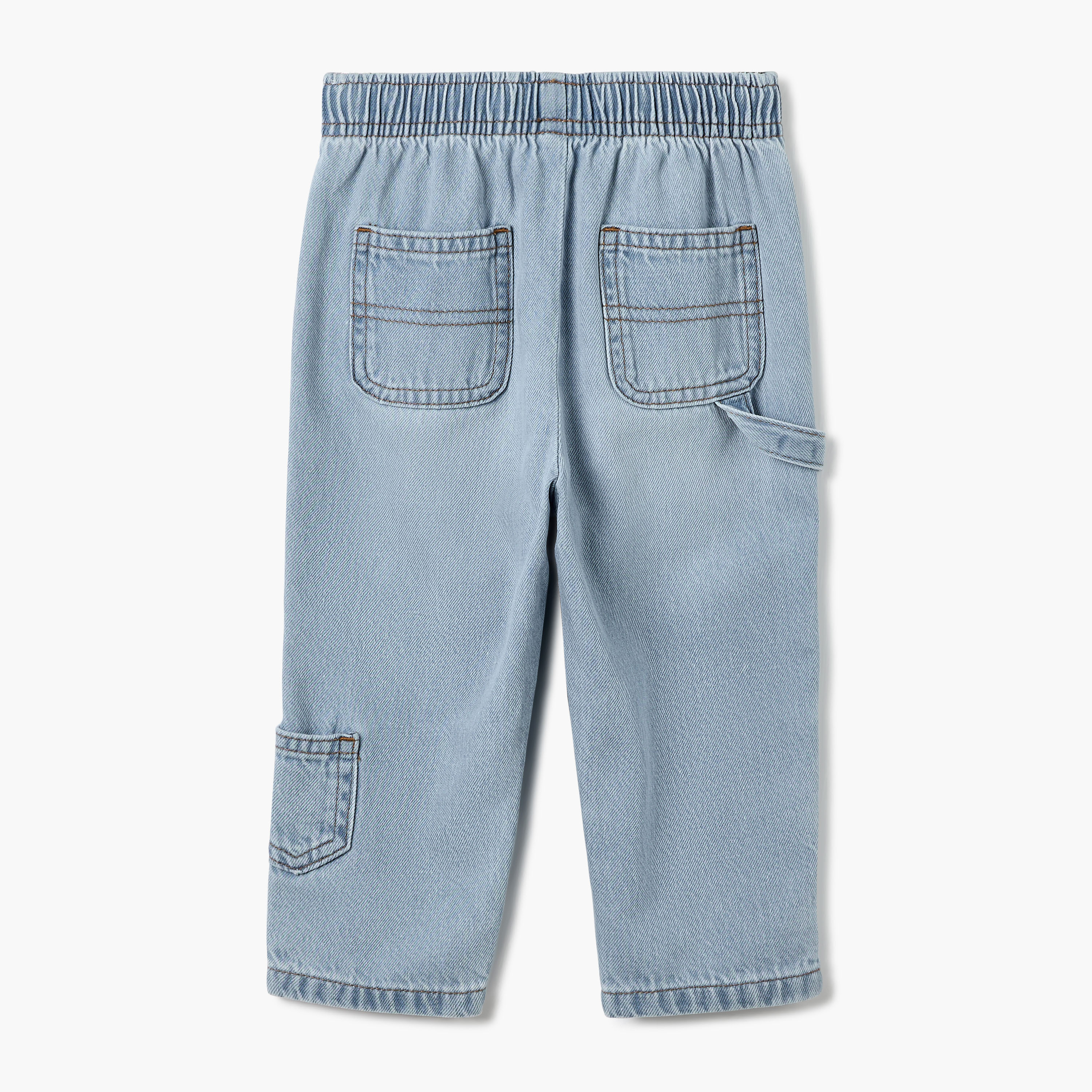 Juniors Solid Jeans with Drawstring Closure and Pockets-baby-boys-clothing-bottoms-jeans-image-2