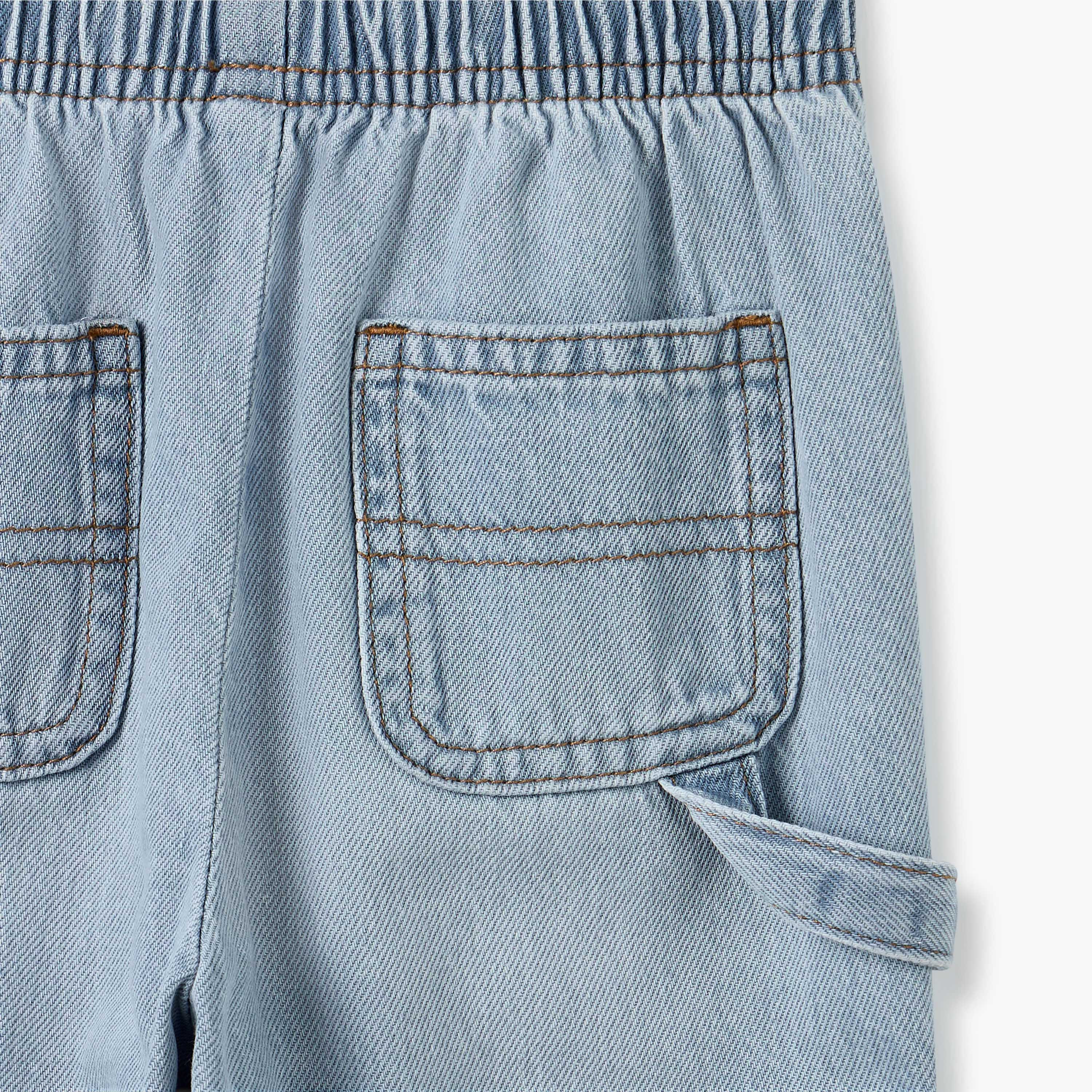 Juniors Solid Jeans with Drawstring Closure and Pockets-baby-boys-clothing-bottoms-jeans-image-5