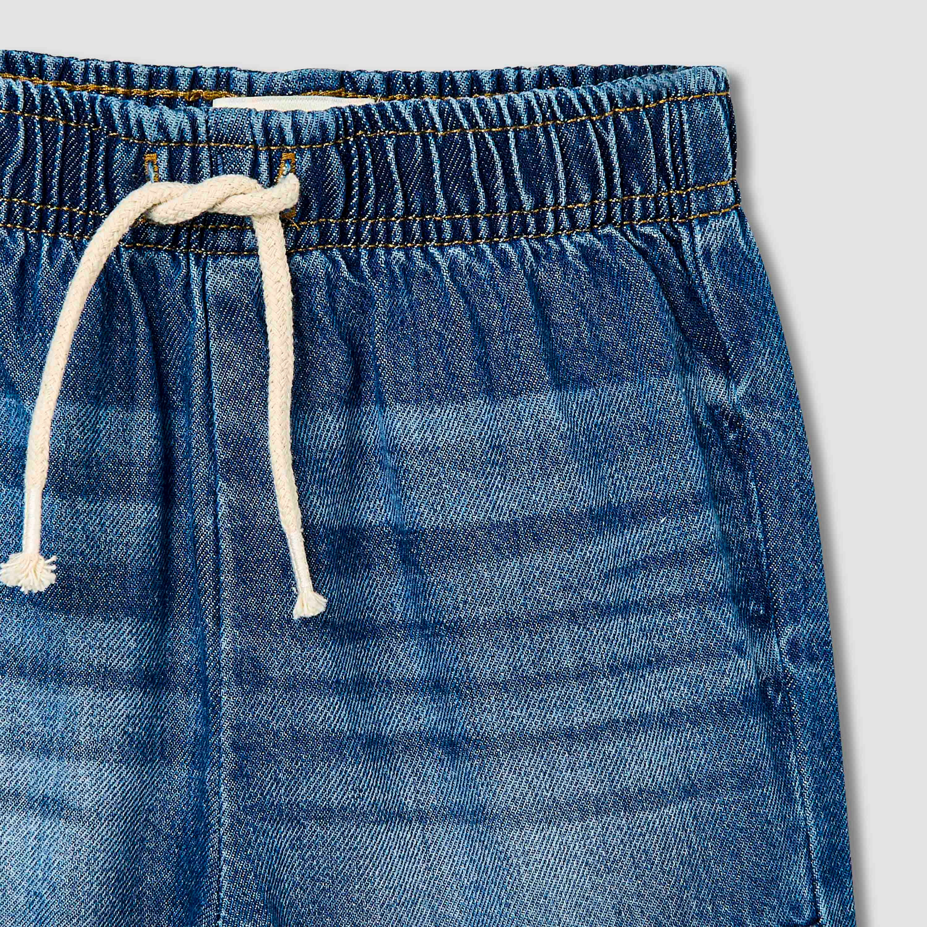 بنطلون جينز سادة برباط إغلاق وجيوب من جونيورز-baby-boys-clothing-bottoms-jeans-image-3