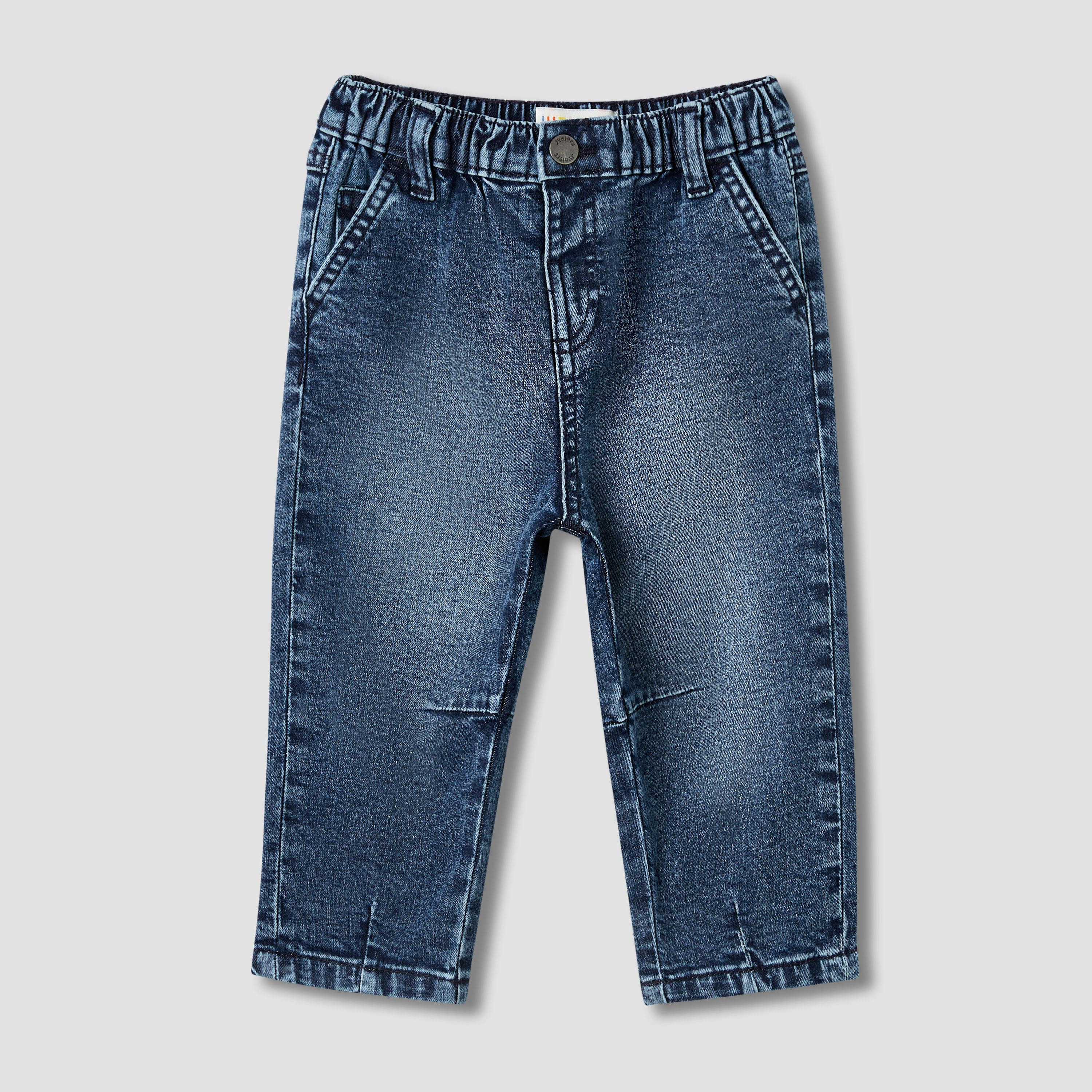 Juniors Solid Jeans with Button Closure-baby-boys-clothing-bottoms-shorts-image-1