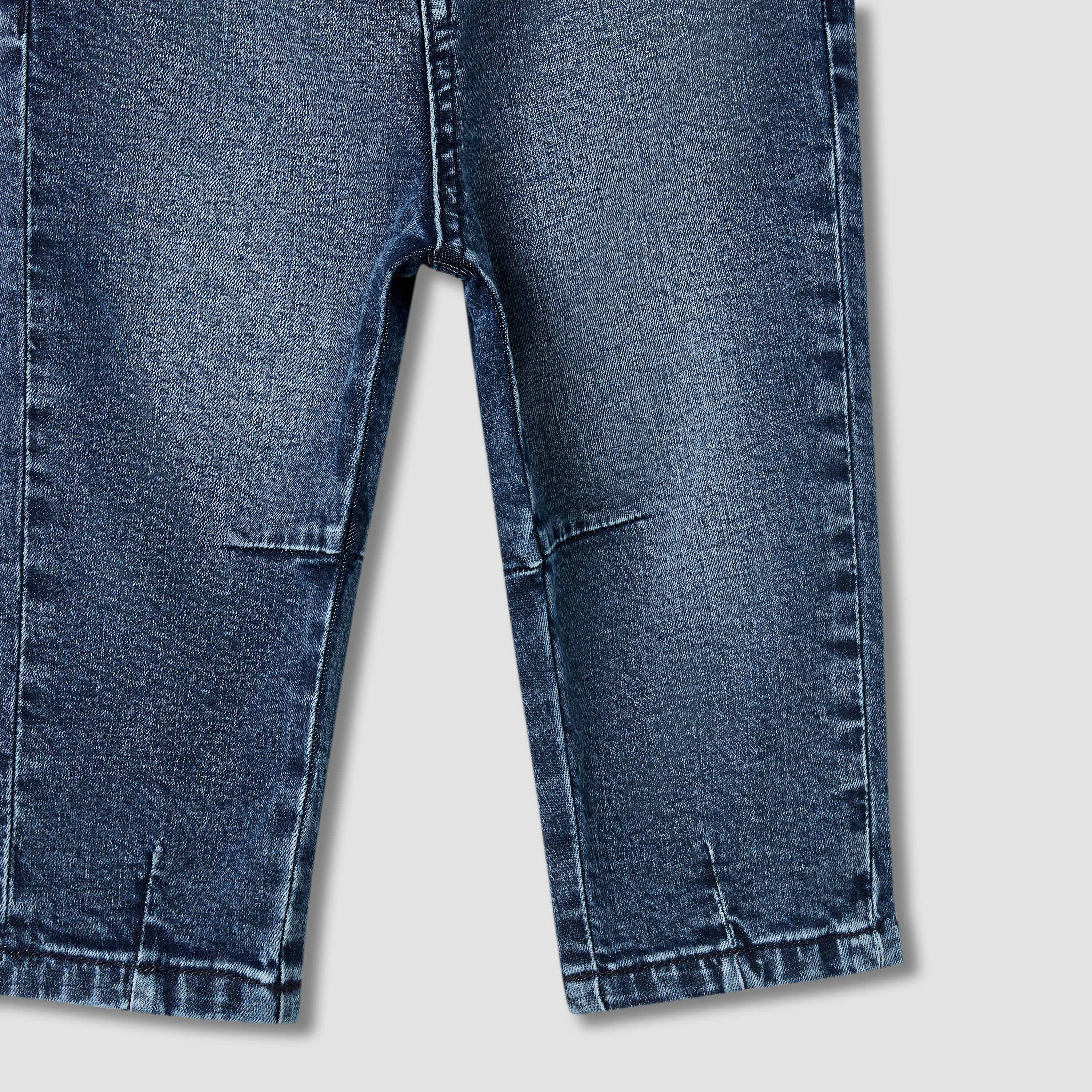 Juniors Solid Jeans with Button Closure-baby-boys-clothing-bottoms-shorts-image-4