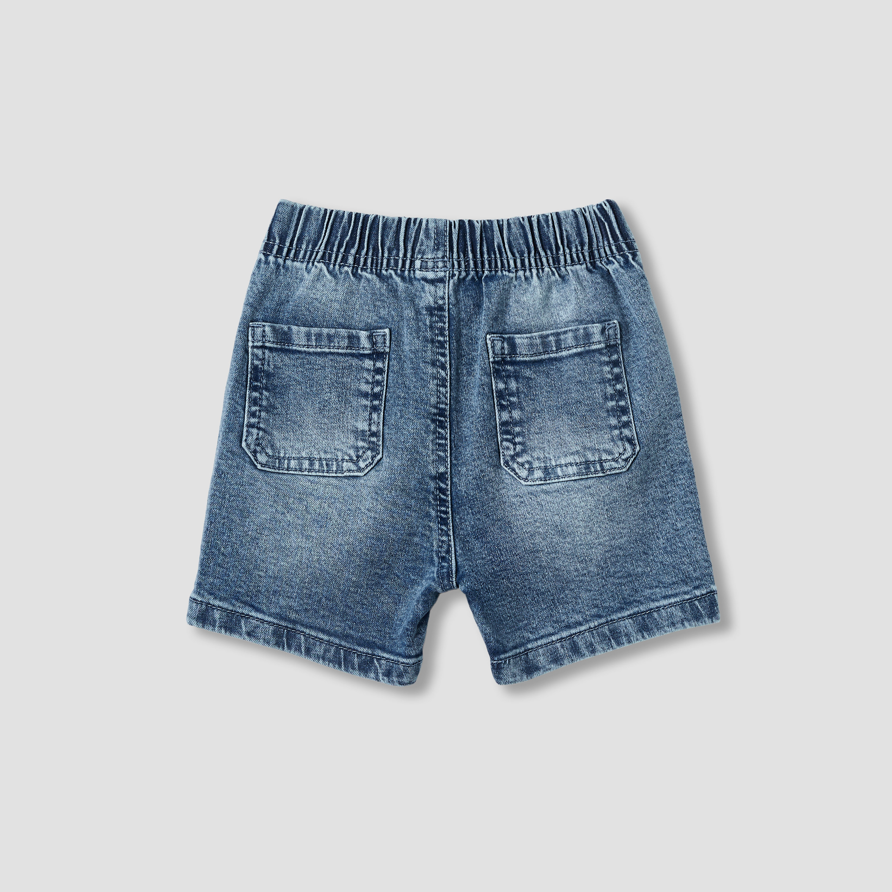 شورت دنيم سادة برباط إغلاق من جونيورز-baby-boys-clothing-bottoms-shorts-image-2