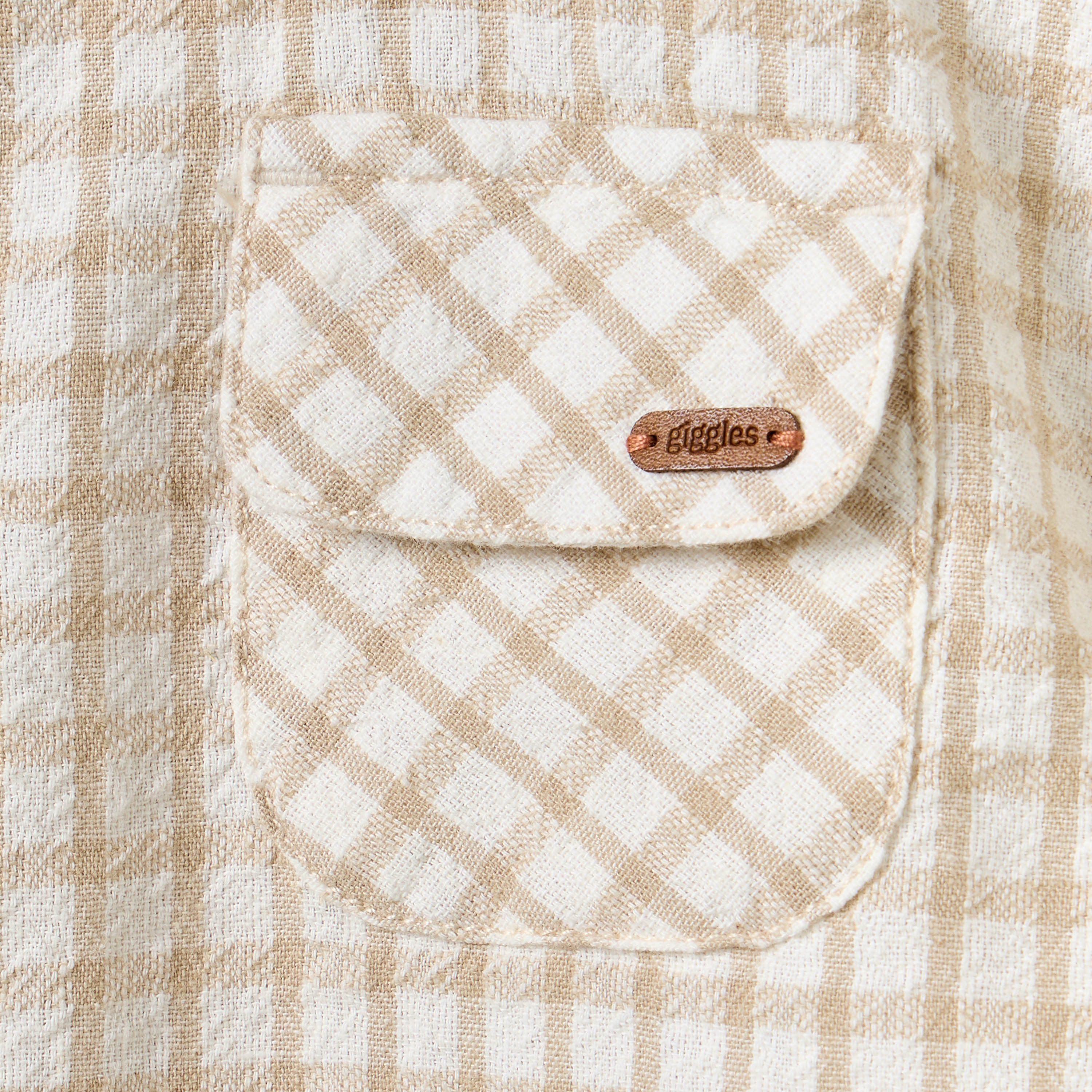 Giggles Checked Collared Shirt with Short Sleeves-baby-boys-clothing-shirts-image-4