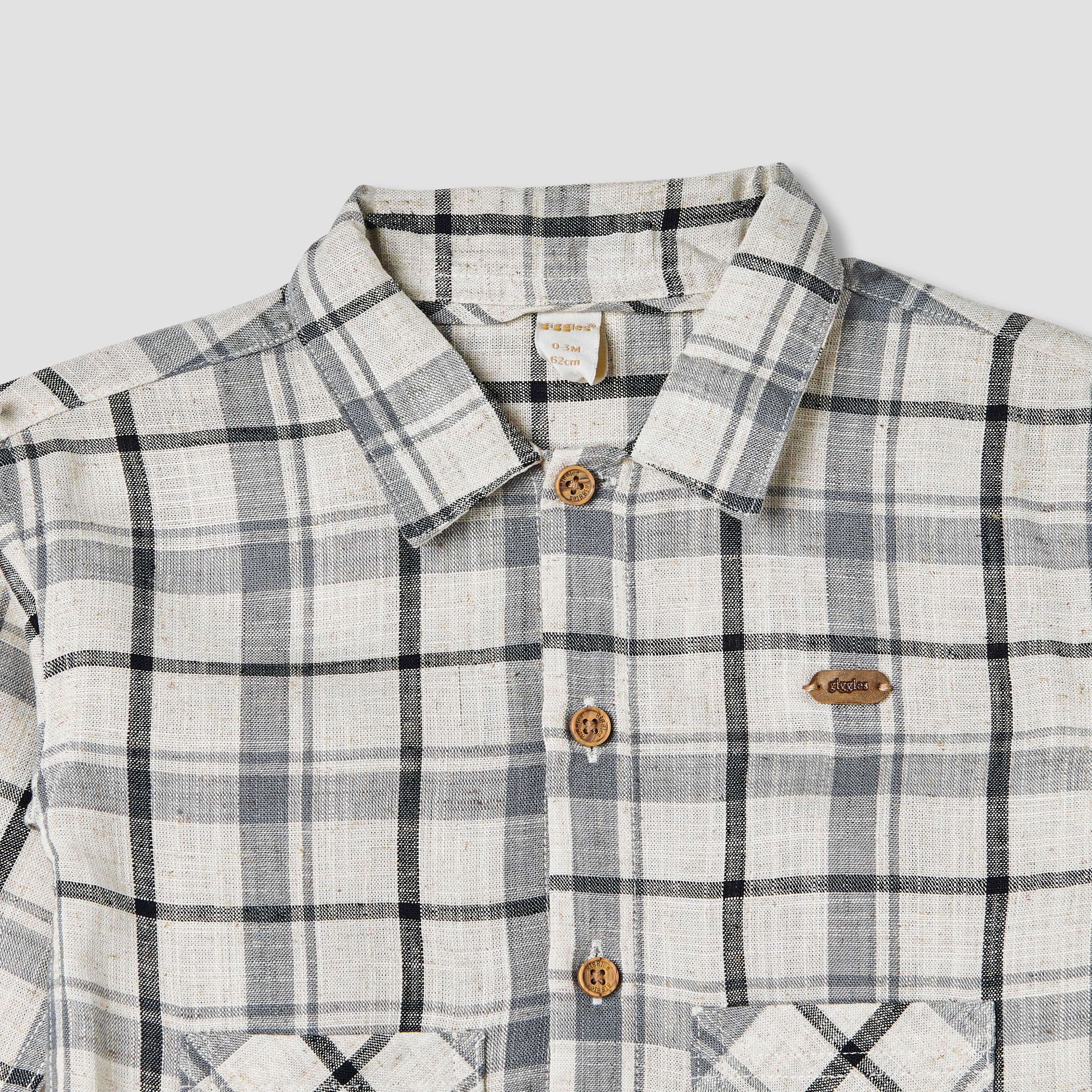 Giggles Checked Collared Shirt with Pocket-baby-boys-clothing-tshirtsandpolos-image-3