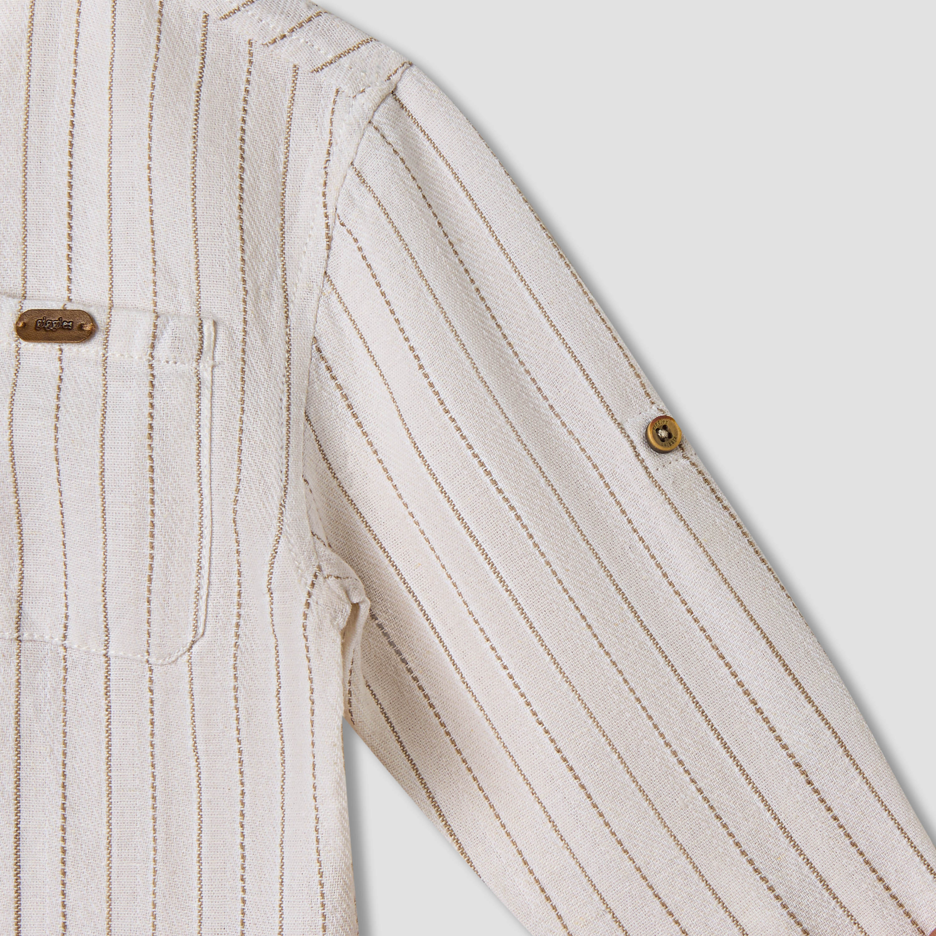 قميص مخطط بقبعة وأكمام طويلة من جيجلز-baby-boys-clothing-shirts-image-3