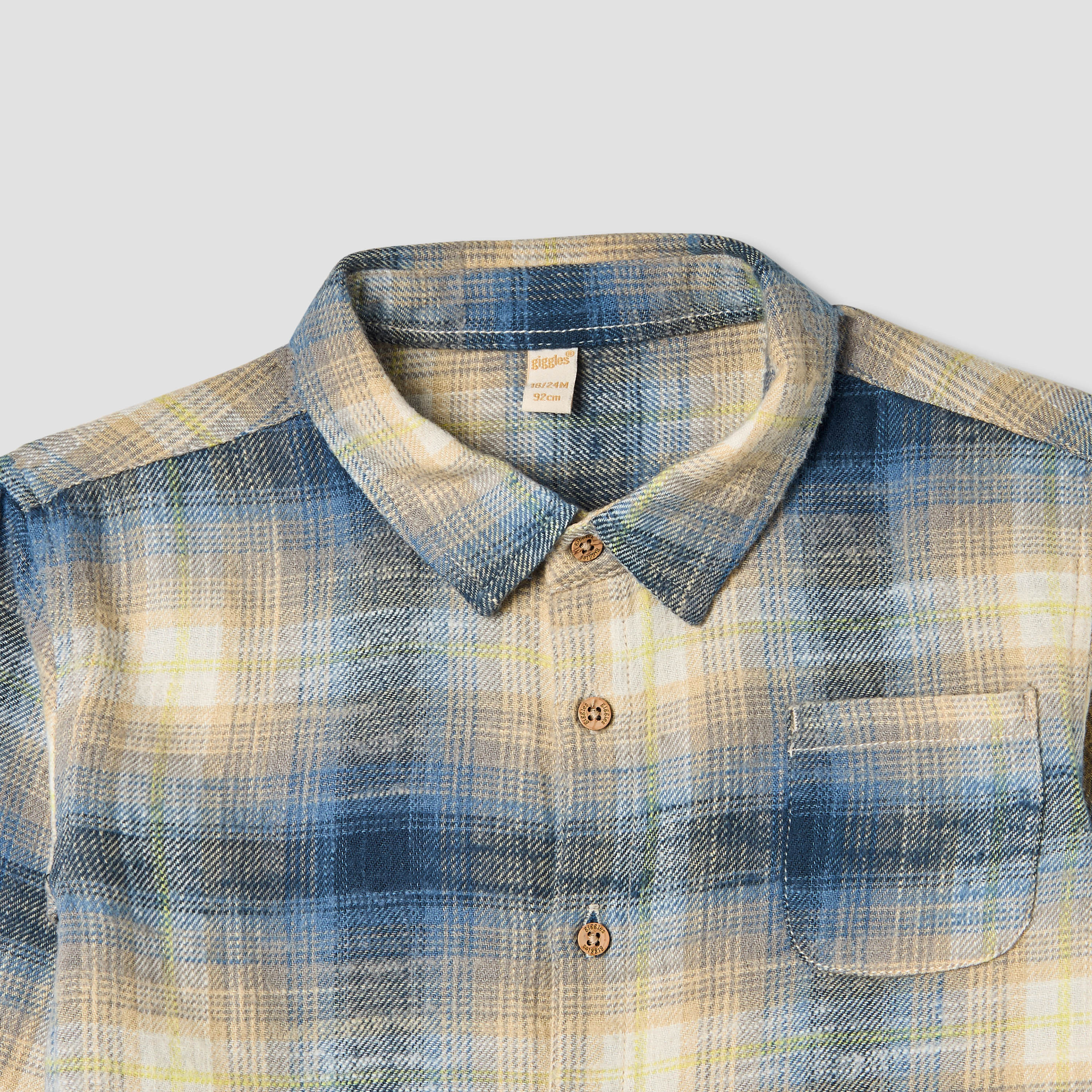 Giggles Checked Shirt with Long Sleeves-baby-boys-clothing-shirts-image-3