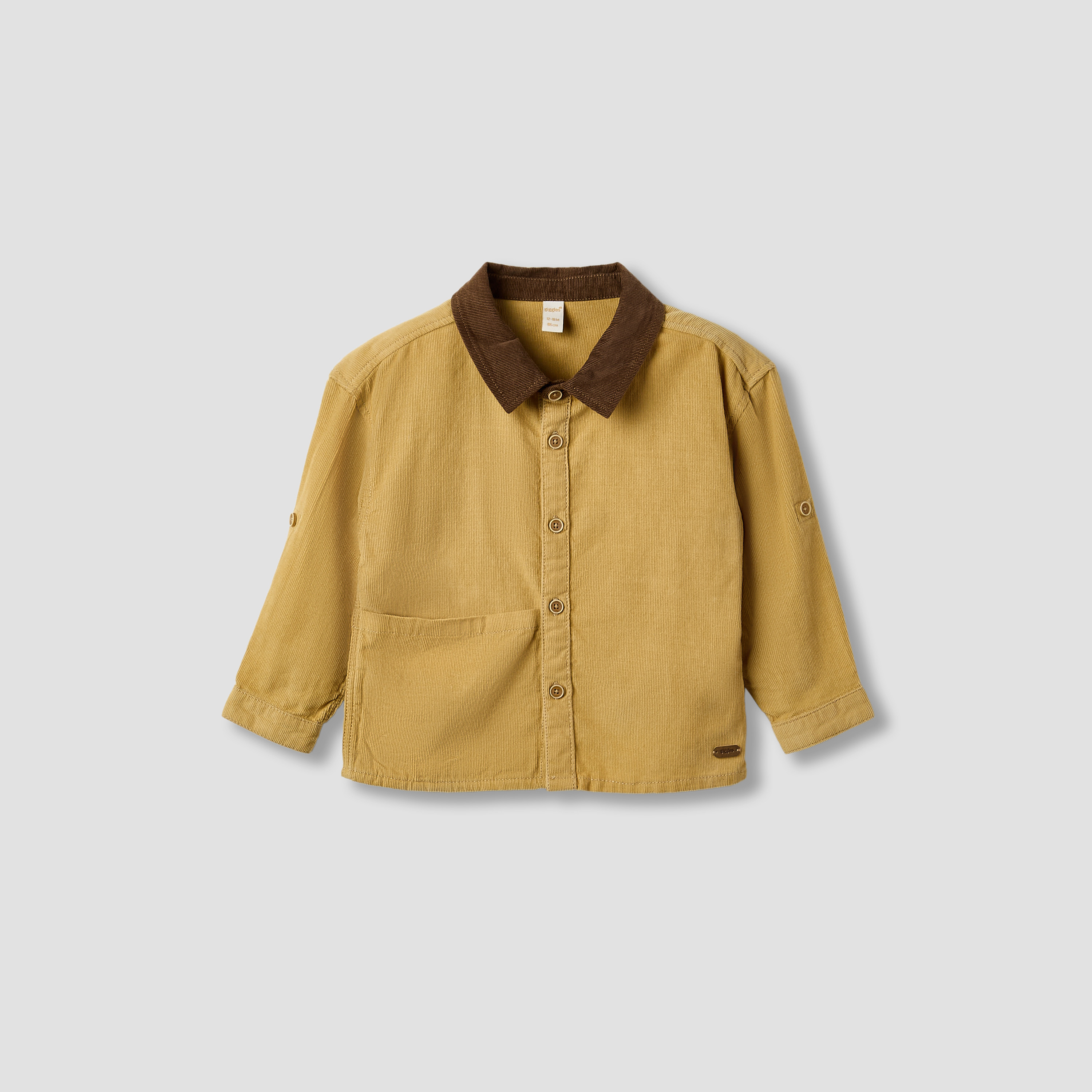 Giggles Textured Collared Shirt with Long Sleeves-baby-boys-clothing-shirts-image-1