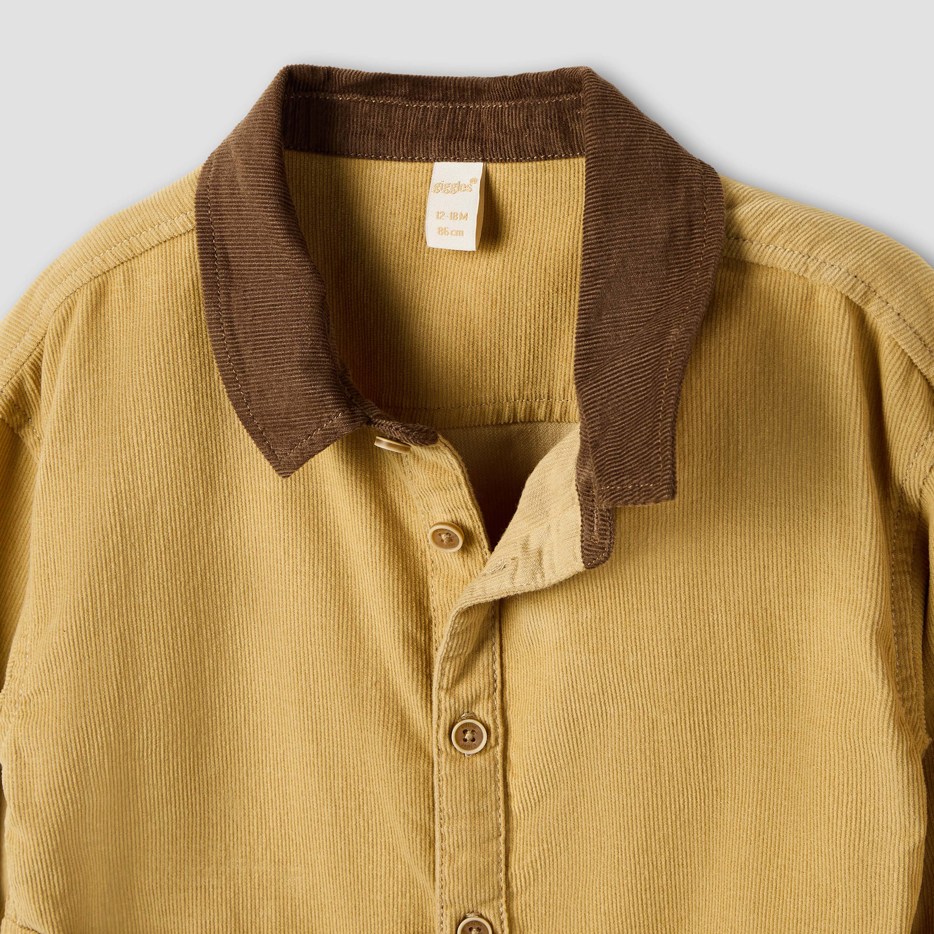 Giggles Textured Collared Shirt with Long Sleeves-baby-boys-clothing-shirts-image-3