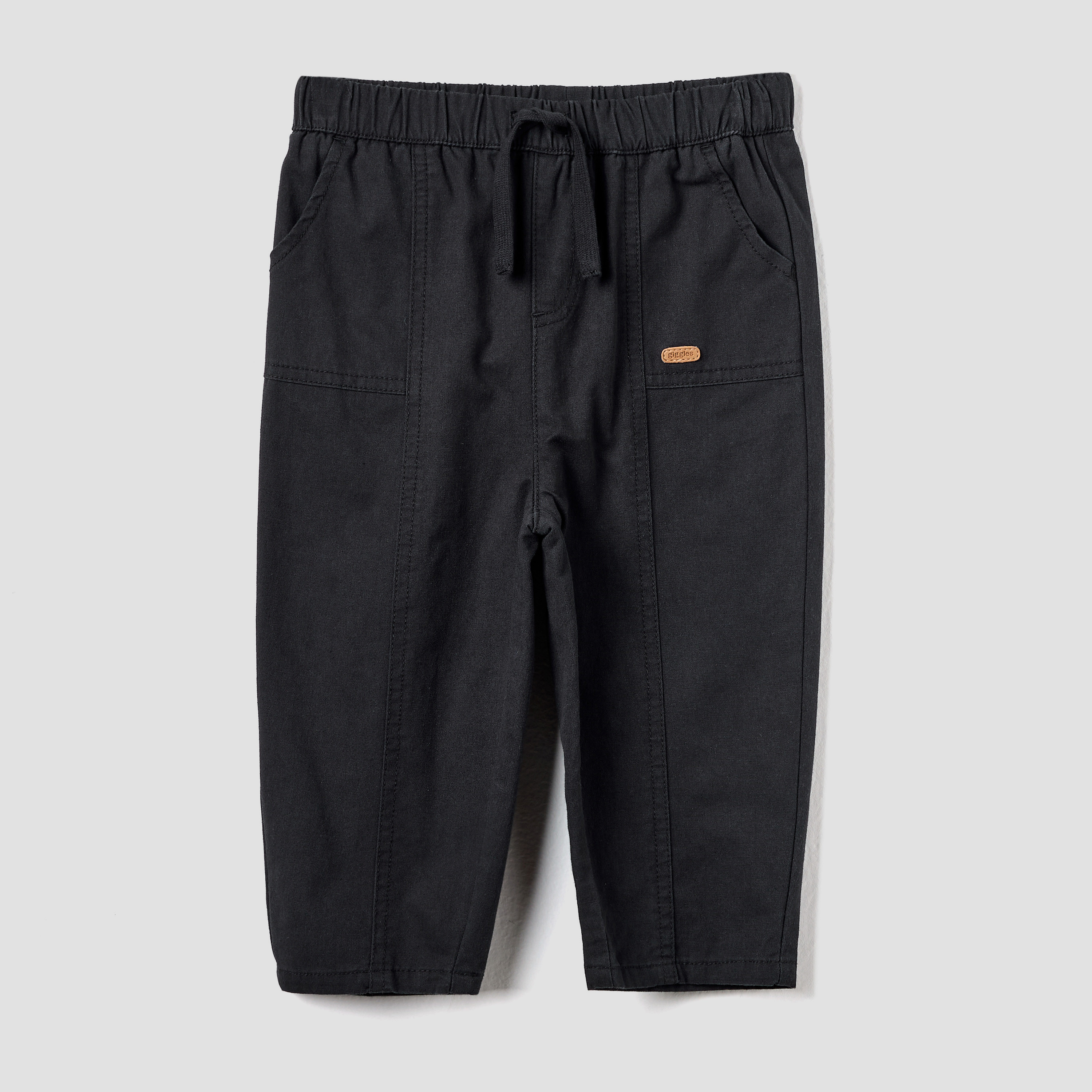 Giggles Textured Pants with Drawstring Closure and Pockets-boys-clothing-bottoms-trousers-image-1