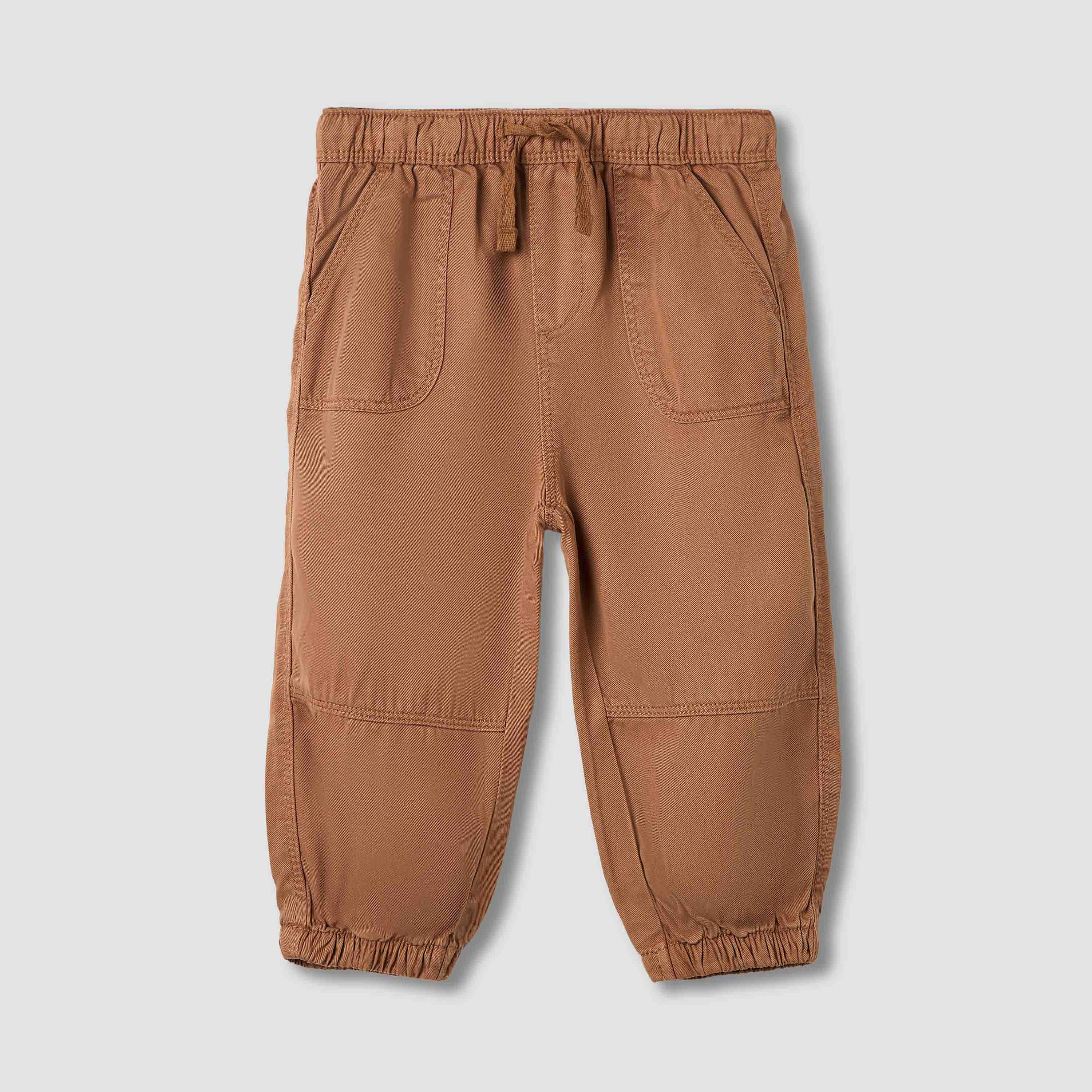 Giggles Solid Cargo Joggers with Pockets-baby-boys-clothing-bottoms-joggersandtrackpants-image-1
