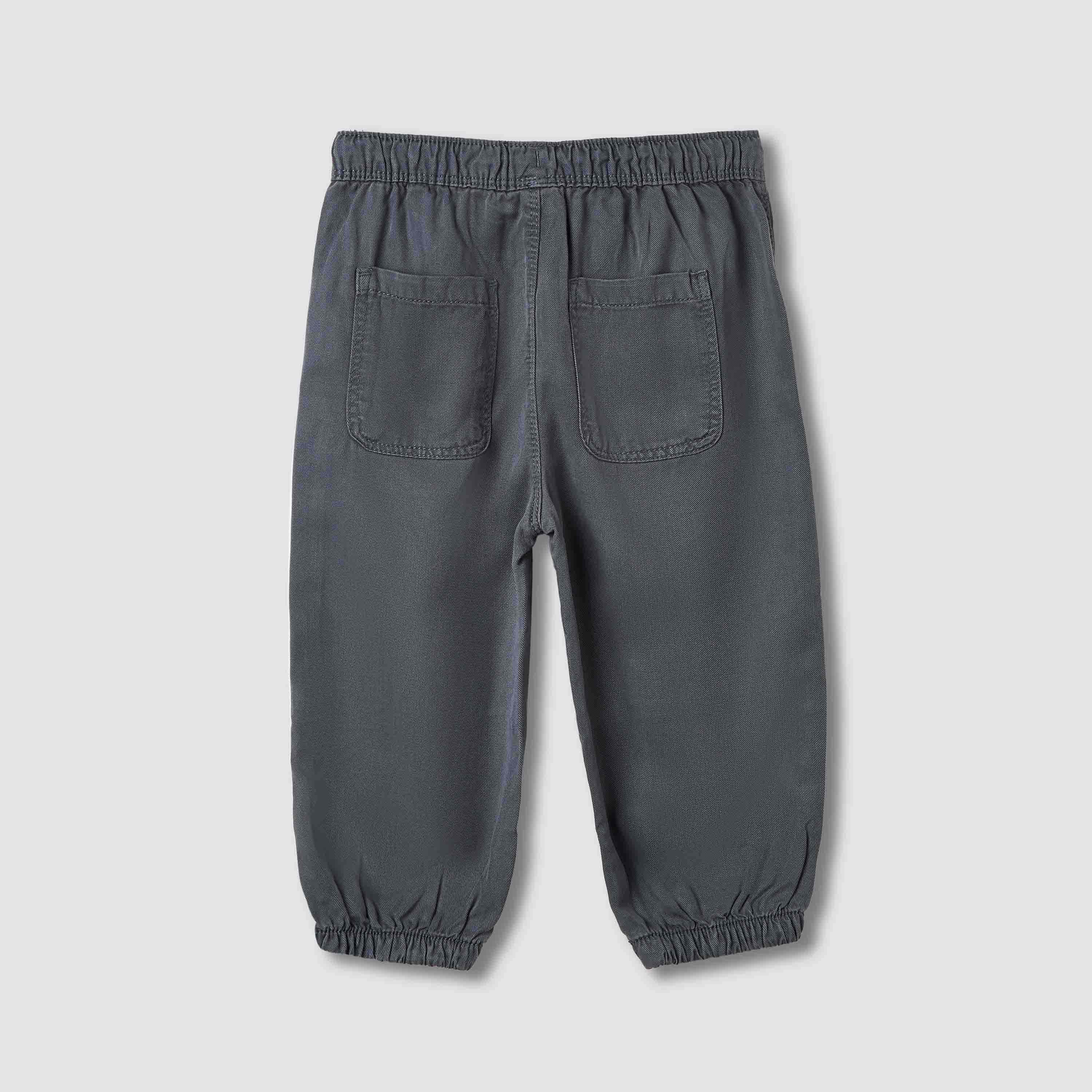 Giggles Solid Cargo Joggers with Pockets-baby-boys-clothing-bottoms-joggersandtrackpants-image-2