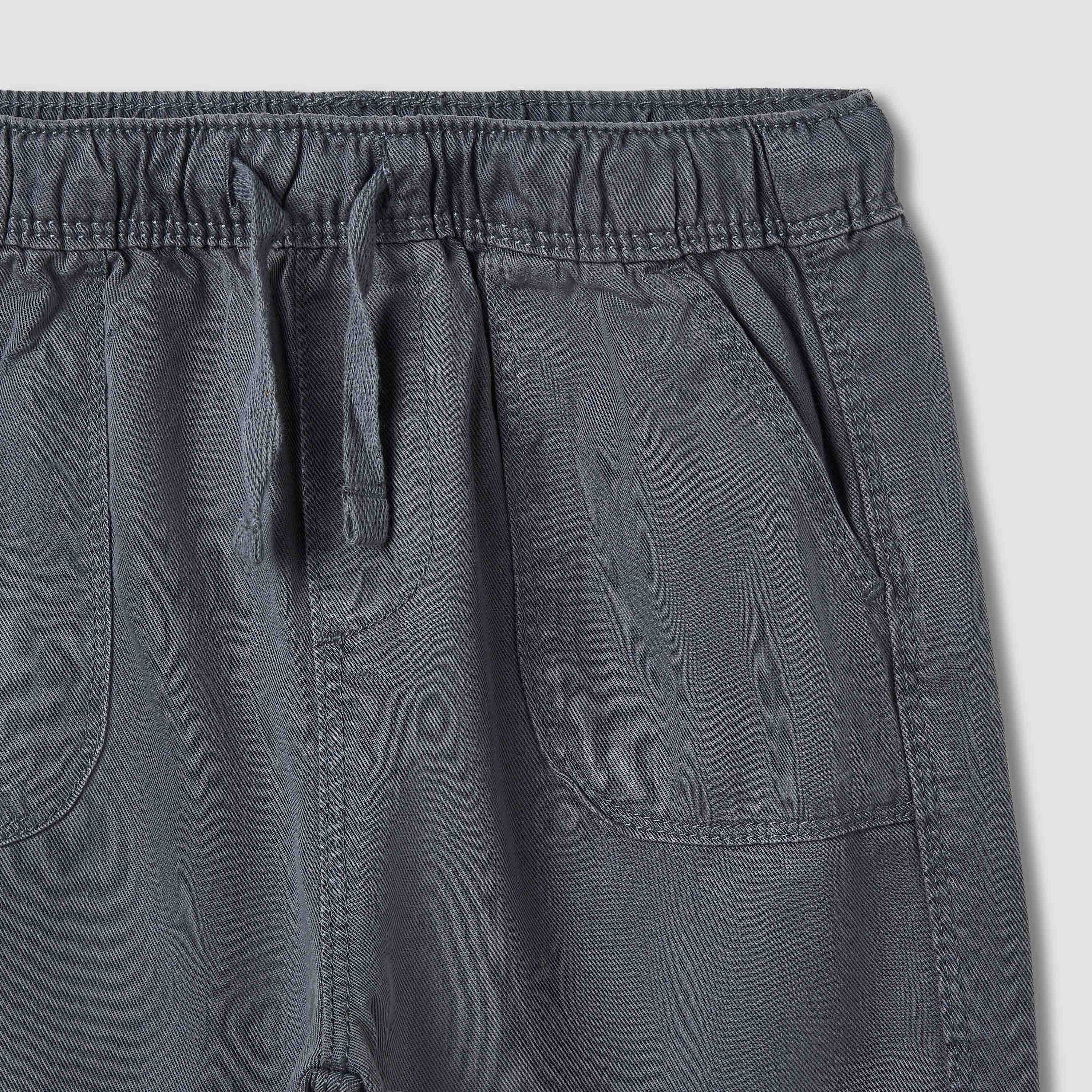 Giggles Solid Cargo Joggers with Pockets-baby-boys-clothing-bottoms-joggersandtrackpants-image-3