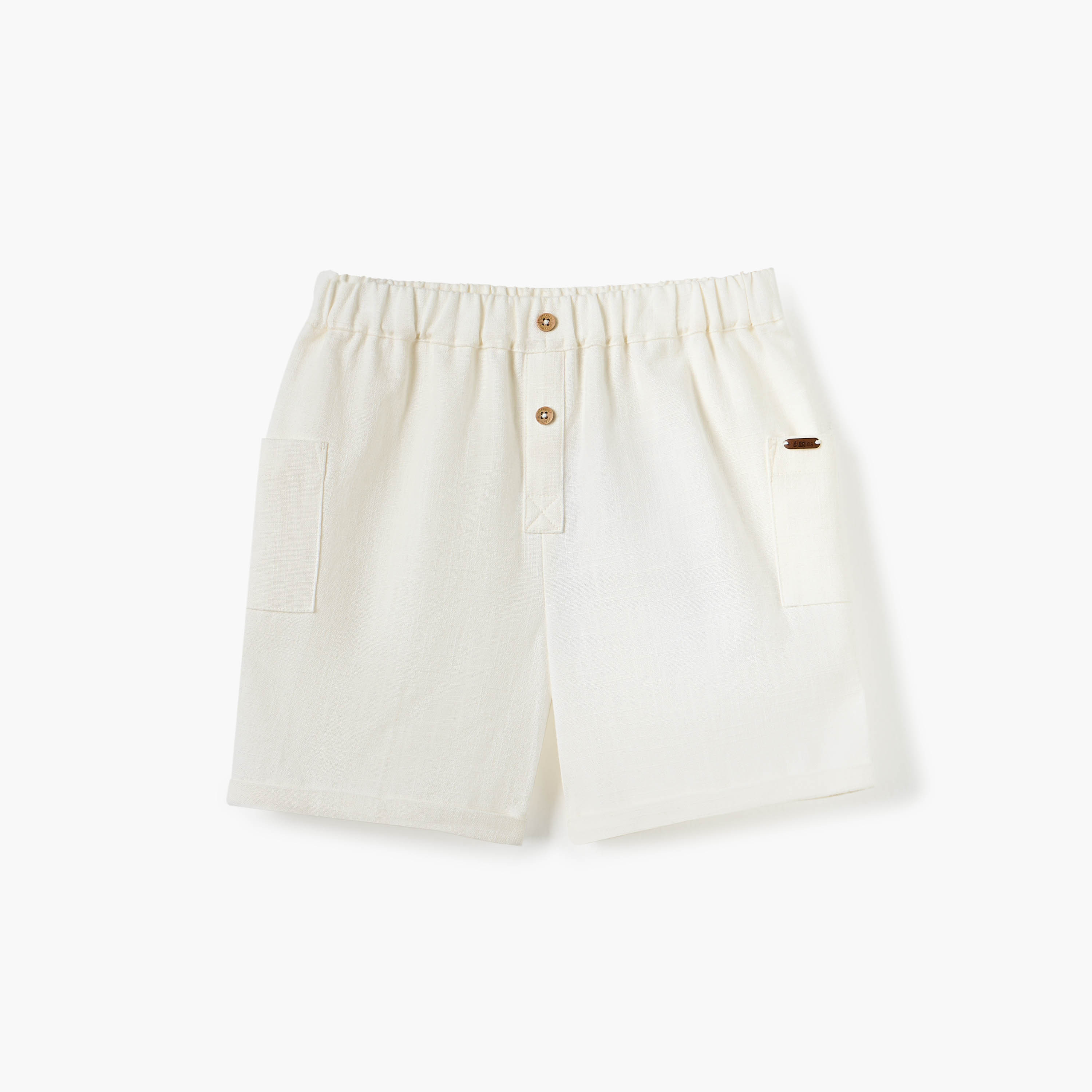 Giggles Solid Shorts with Elasticated Waistband and Pockets-baby-boys-clothing-bottoms-shorts-image-1