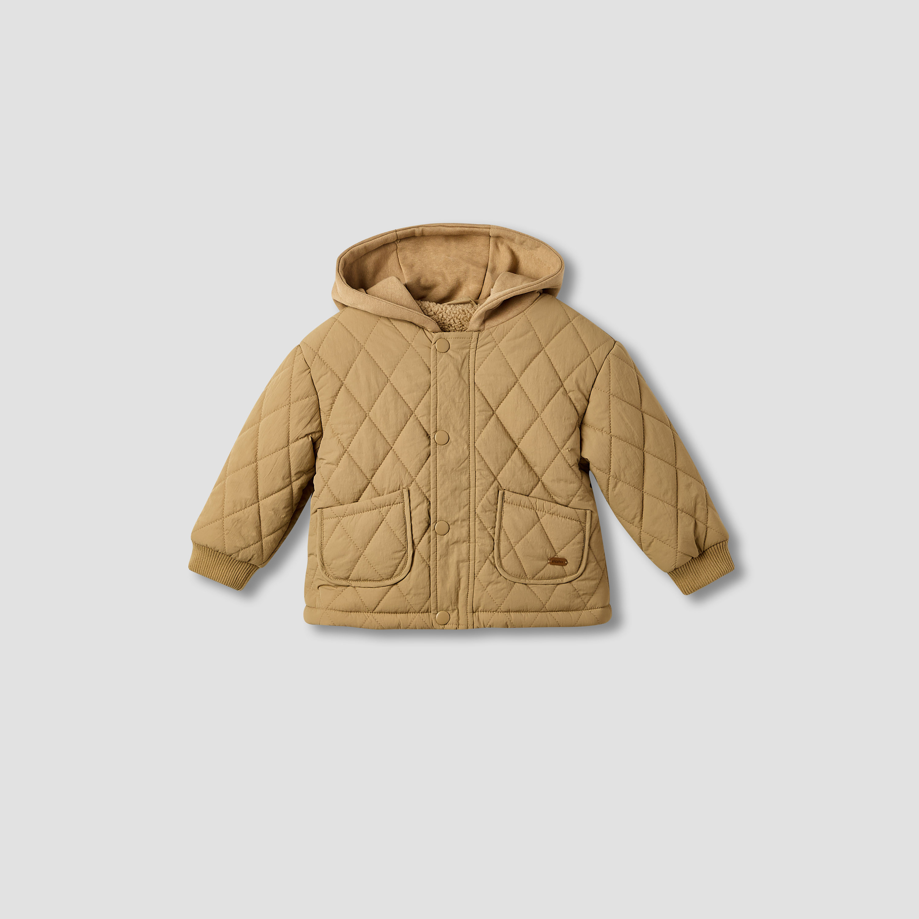 Giggles Quilted Heavy Jacket with Hood and Long Sleeves-baby-boys-clothing-jacketsandblazers-image-1