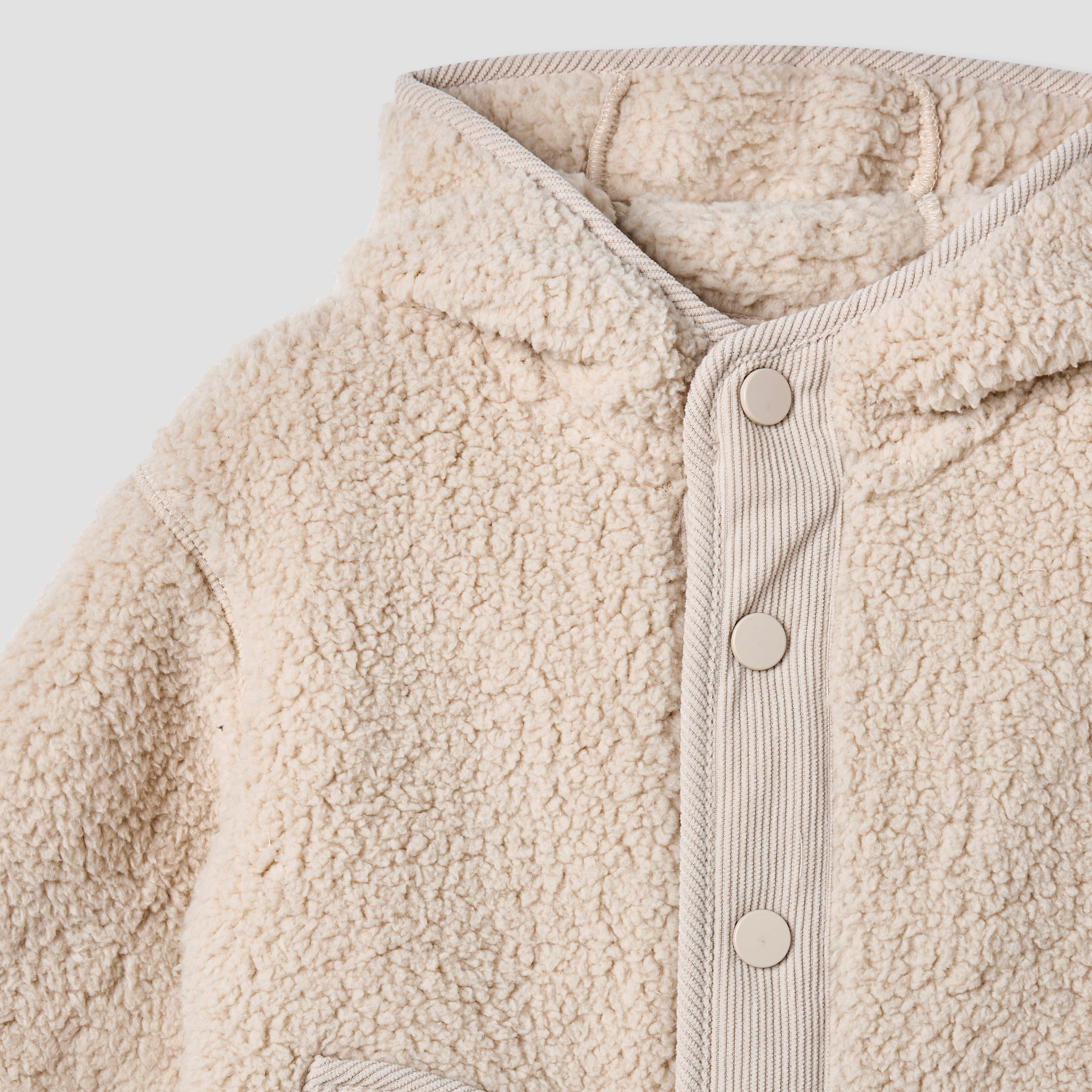 Giggles Textured Button Through Hooded Jacket with Long Sleeves-baby-boys-clothing-jacketsandblazers-image-5