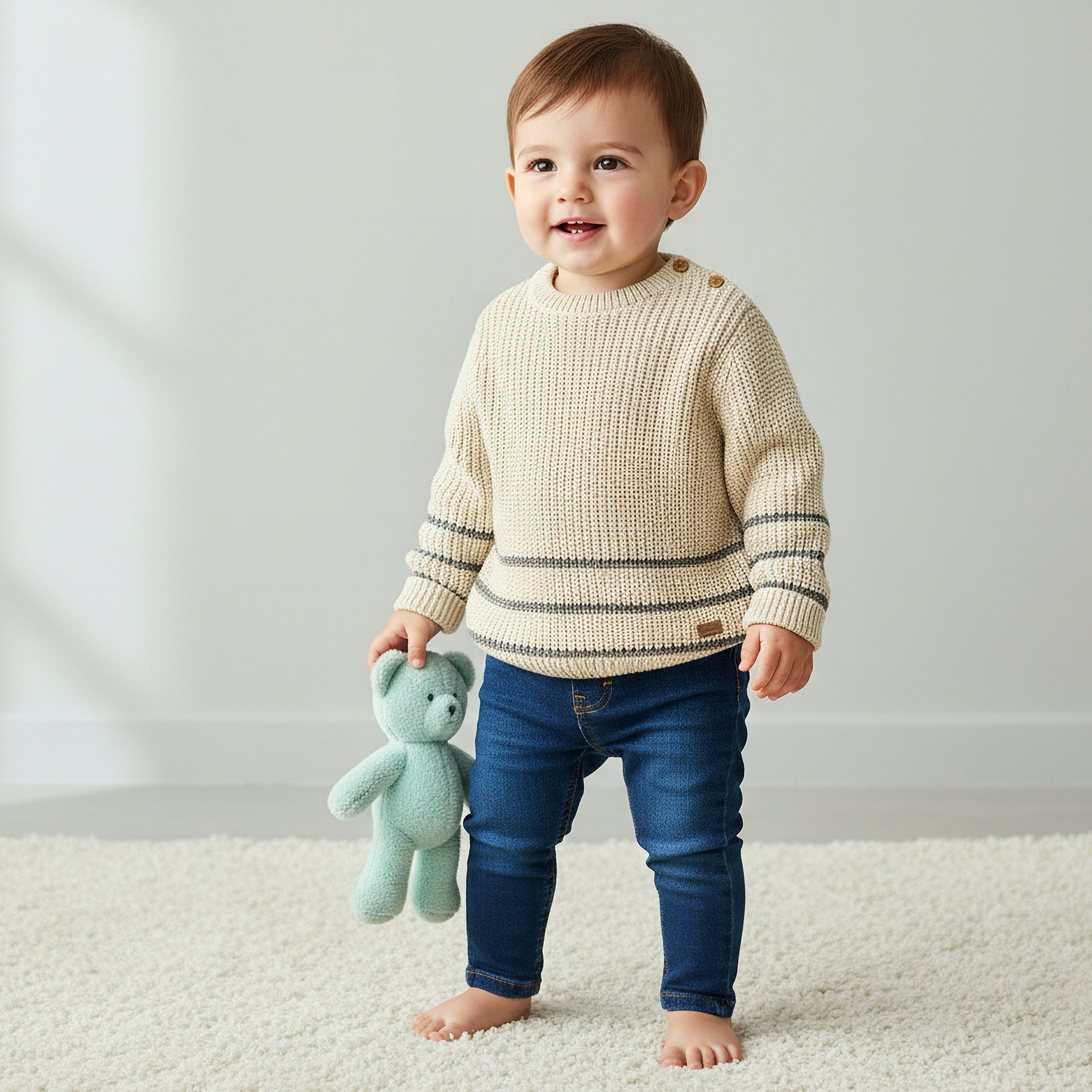Giggles Striped Sweater with Long Sleeves and Button Closure-baby-boys-clothing-jumpersandcardigans-image-1
