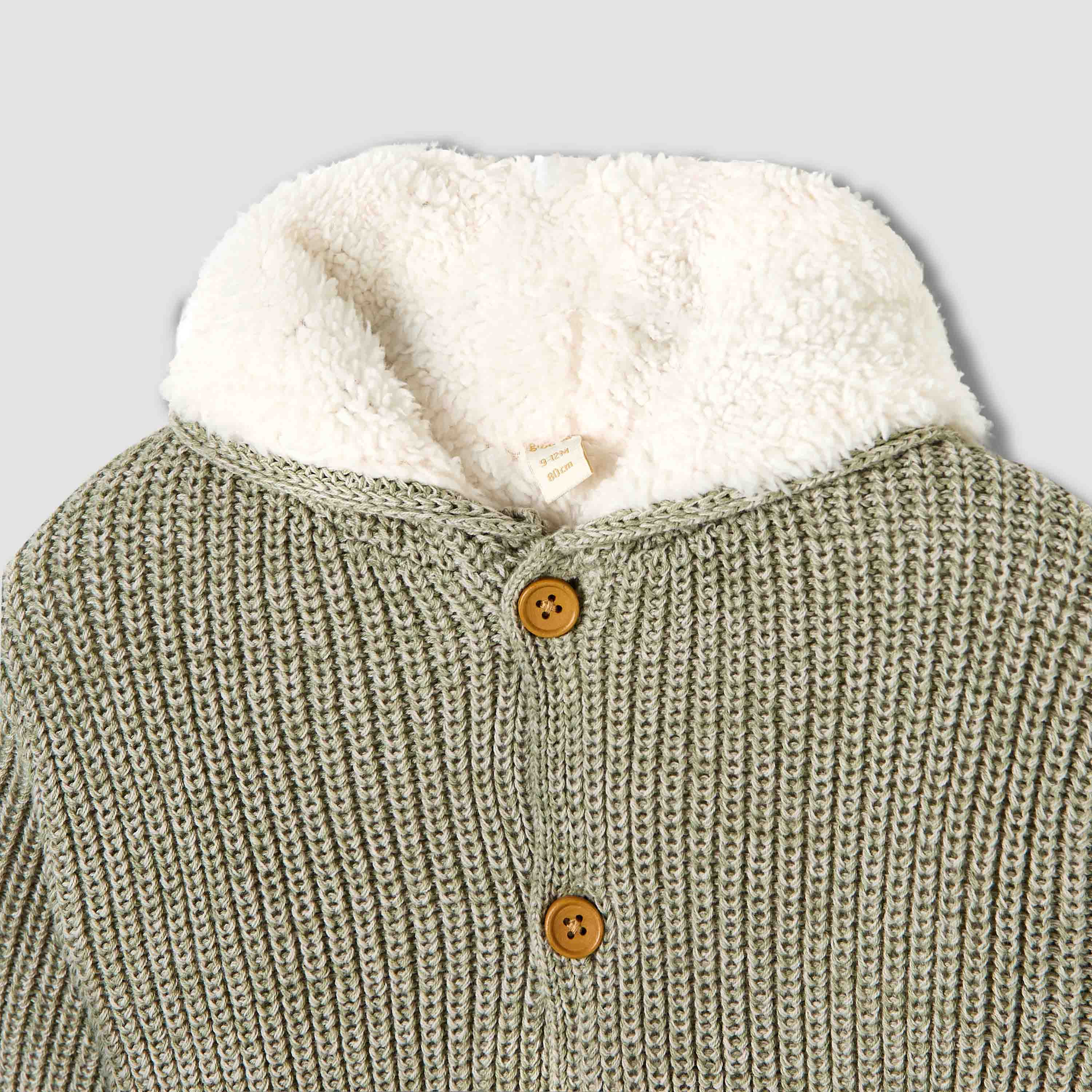 كارديجان محبوك بارز الملمس بقبعة وأكمام طويلة من جيجلز-baby-boys-clothing-winterwear-jumpersandcardigans-image-3
