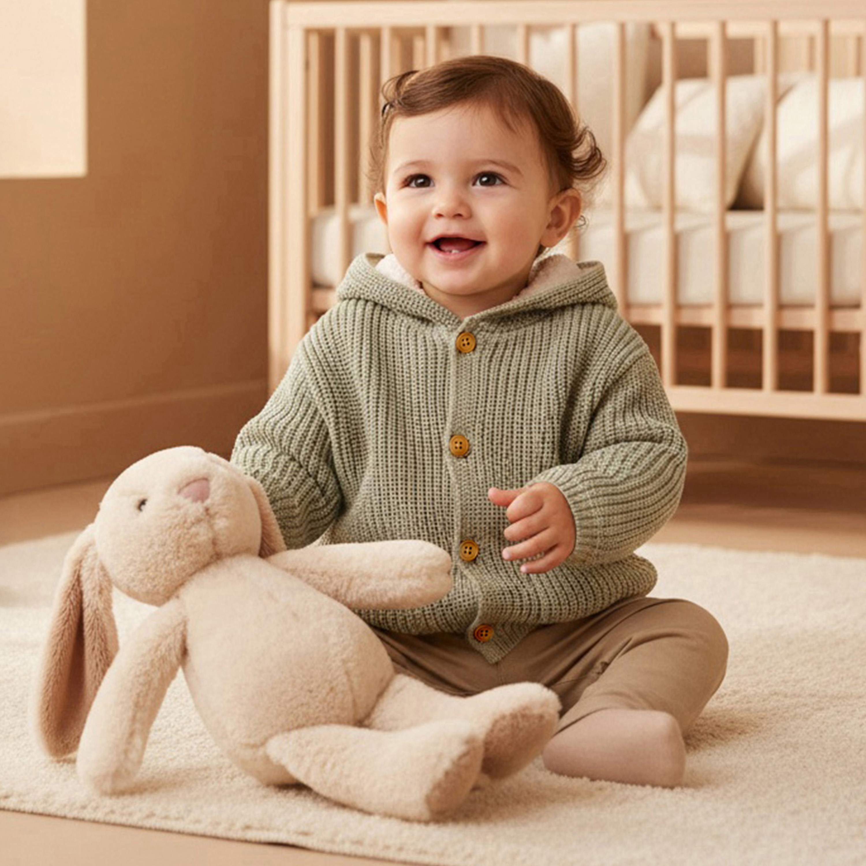 Giggles Knit Textured Hooded Cardigan with Long Sleeves-baby-boys-clothing-jumpersandcardigans-image-6