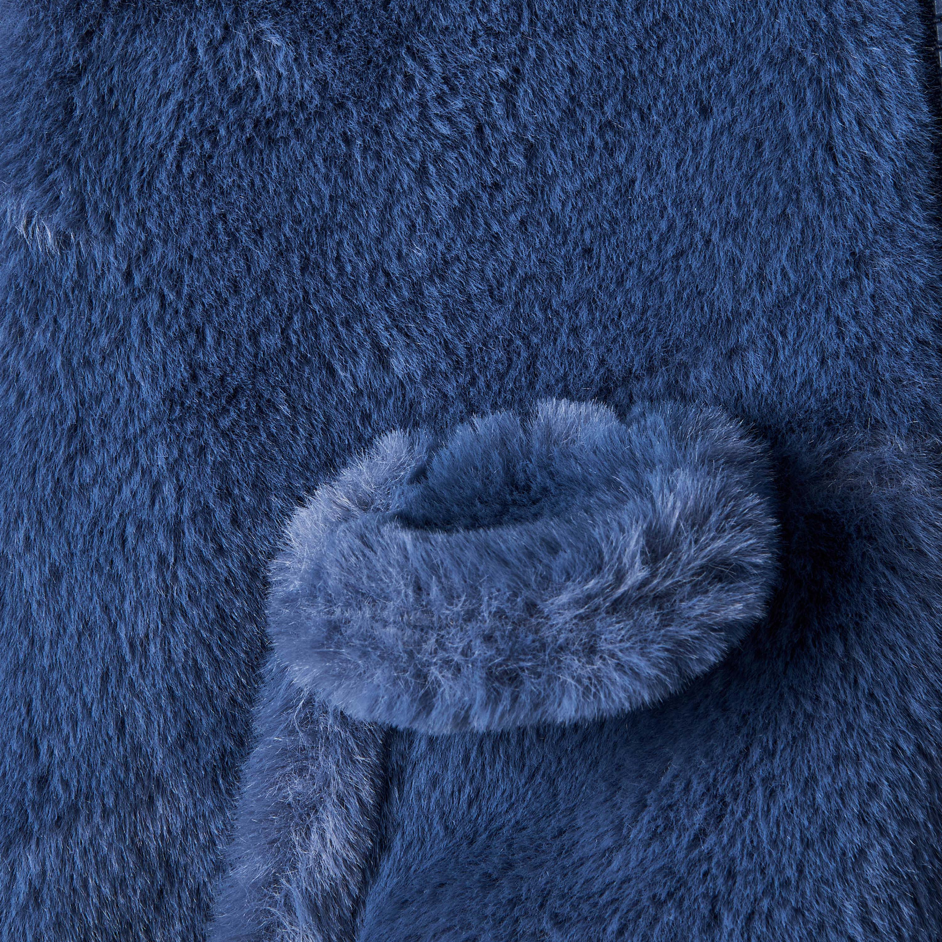 Giggles Faux Fur Textured Jacket with Hood and Long Sleeves-baby-boys-clothing-winterwear-jacketsandblazers-image-4