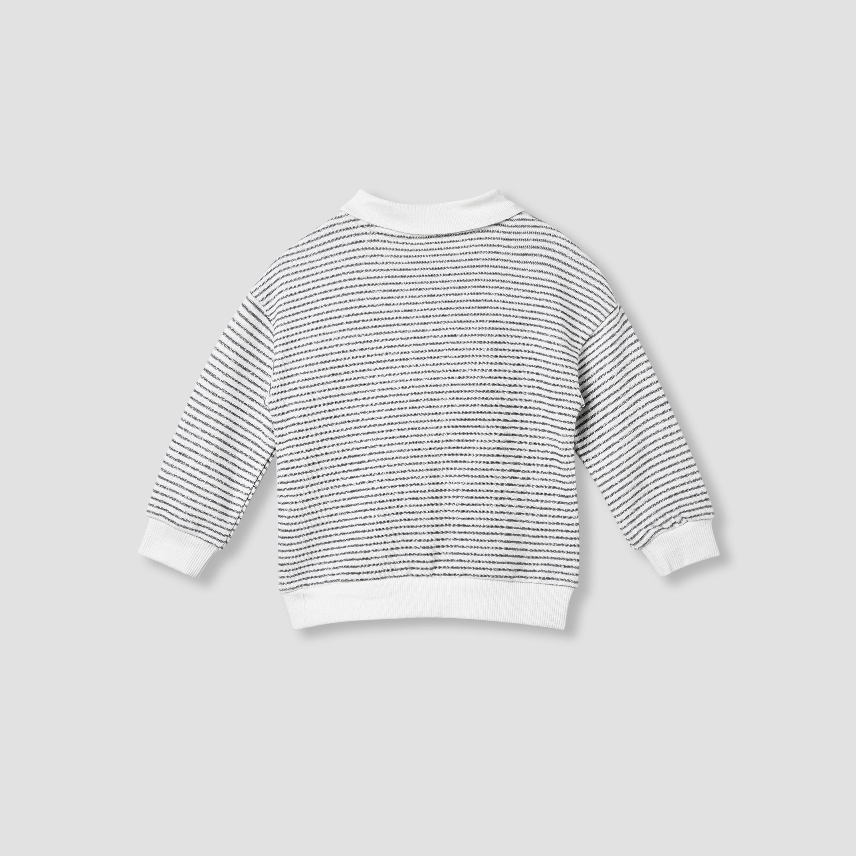 Giggles Striped Collared Sweatshirt with Long Sleeves-baby-boys-clothing-sweatshirts-image-2