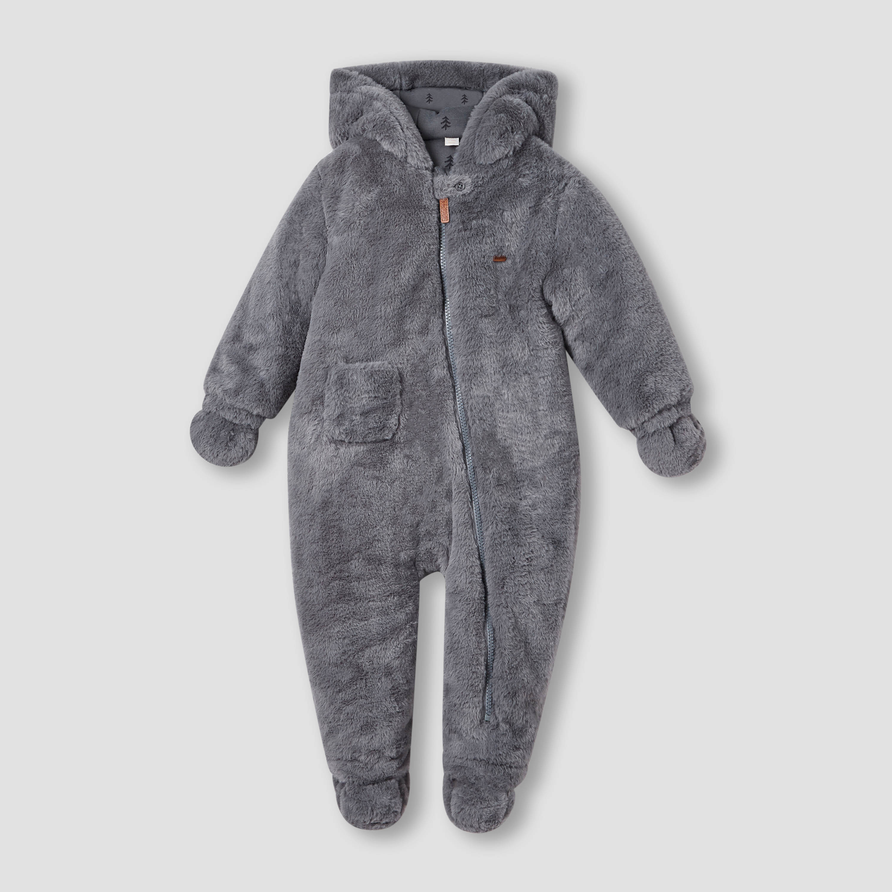 Giggles Solid Hooded Coverall with Long Sleeves and Zip Closure-baby-boys-clothing-nightwear-sleepsuits-image-1