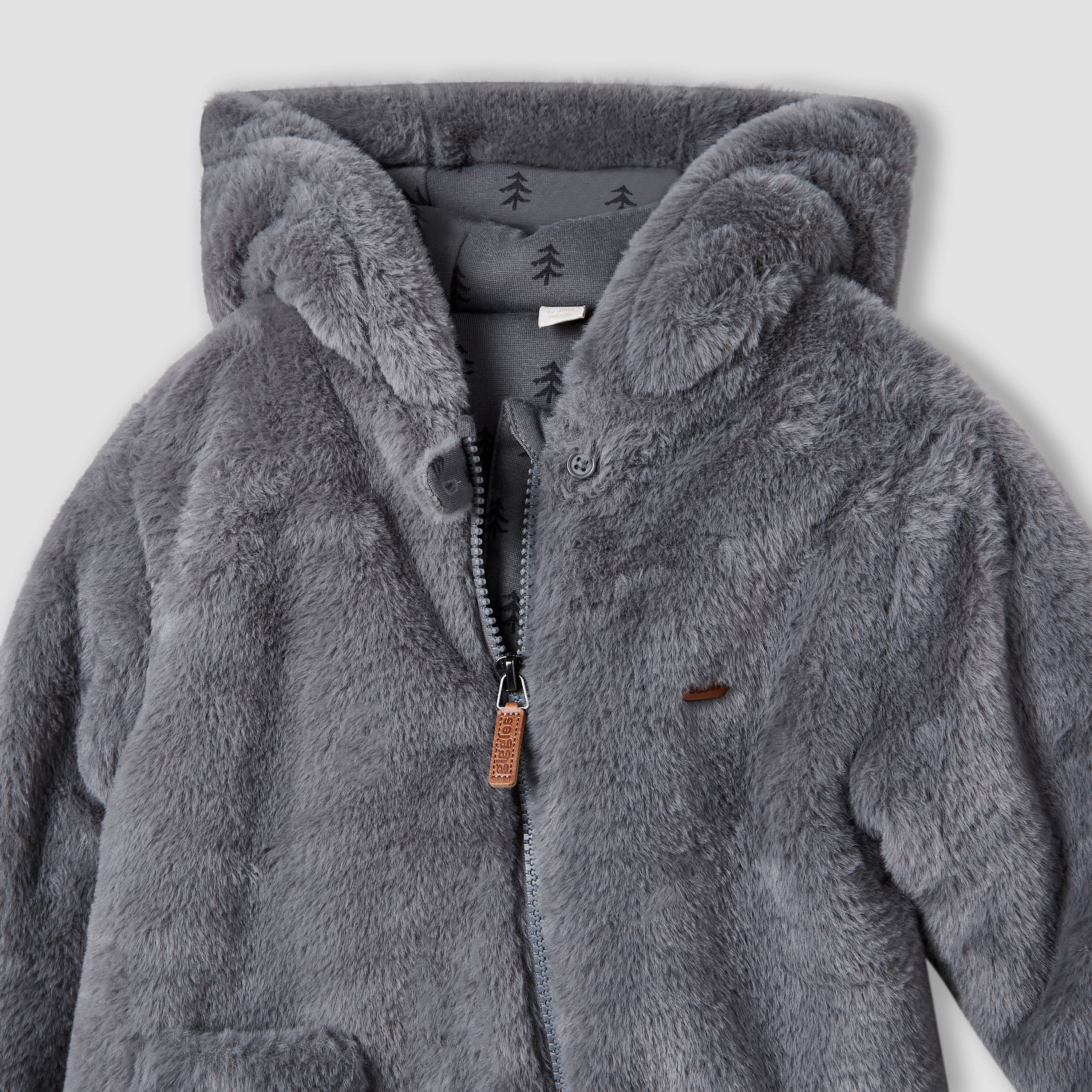 Giggles Solid Hooded Coverall with Long Sleeves and Zip Closure-baby-boys-clothing-nightwear-sleepsuits-image-3