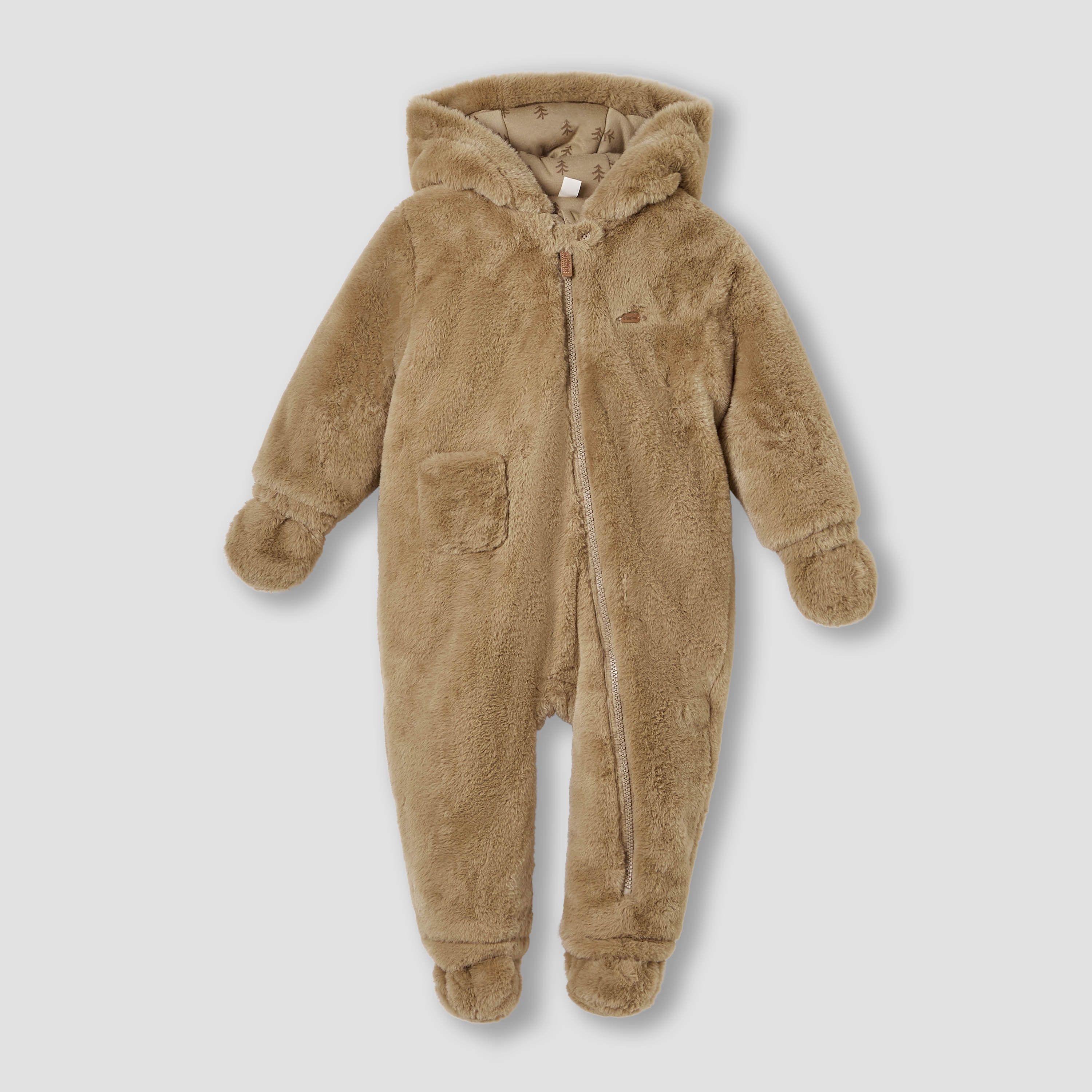 Giggles Solid Hooded Coverall with Long Sleeves and Zip Closure-baby-boys-clothing-rompers-image-1