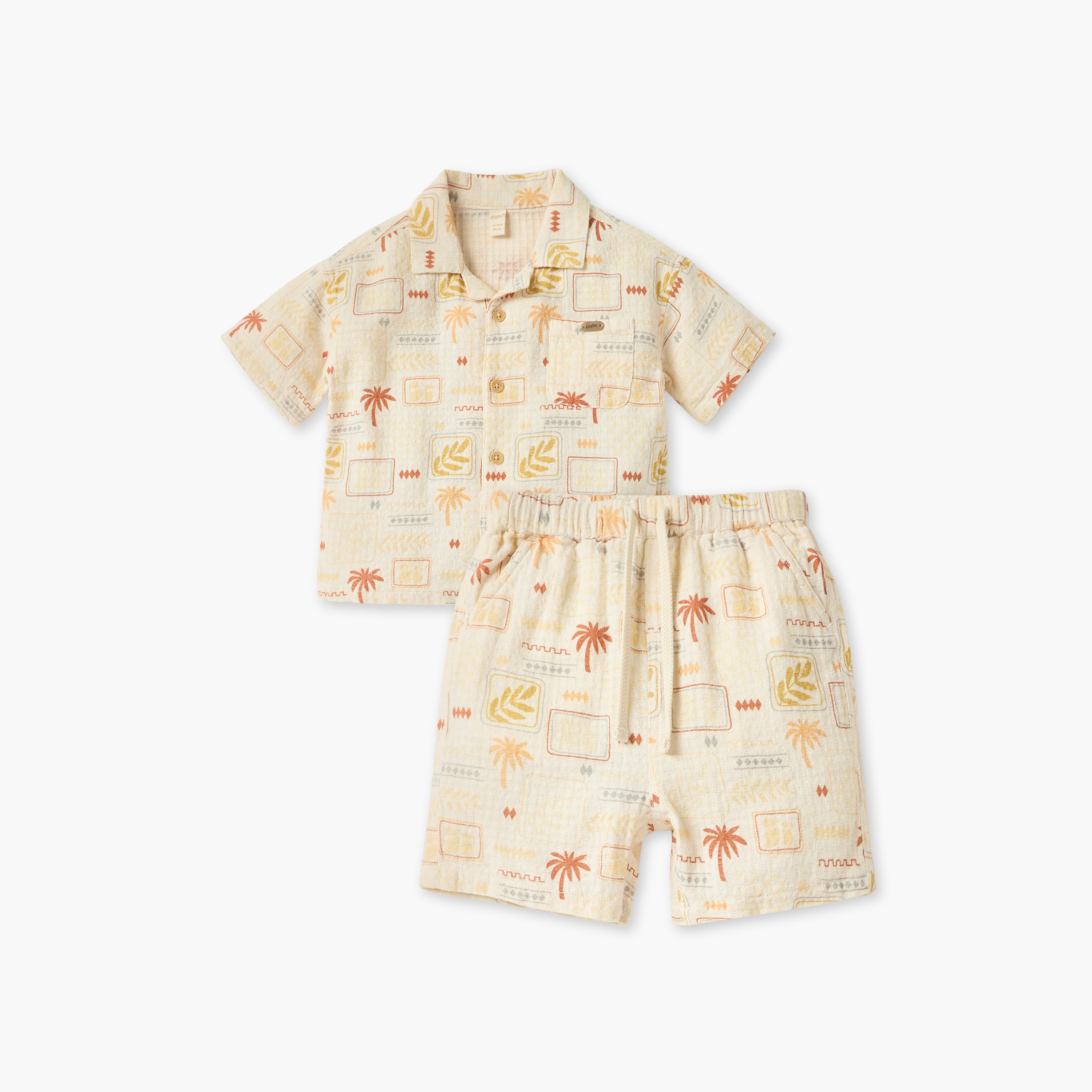 Giggles All-Over Palm Print Shirt and Shorts Set-baby-boys-clothing-setsandcoords-image-1