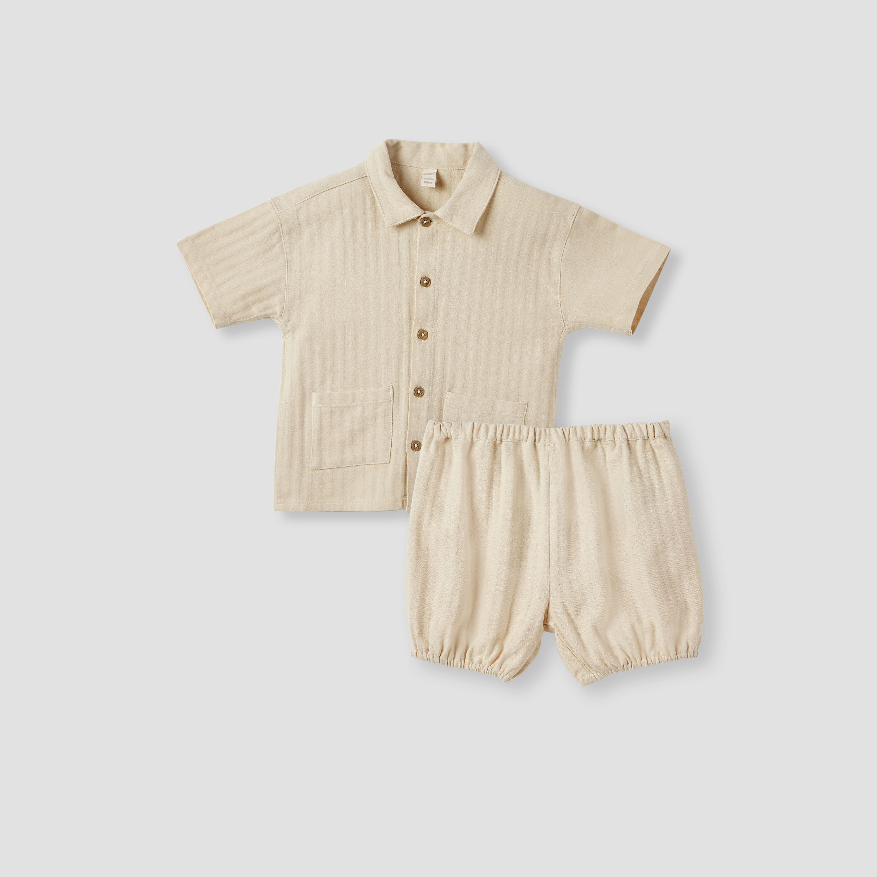 Giggles Ribbed Shirt and Shorts Set-baby-boys-clothing-setsandcoords-image-1