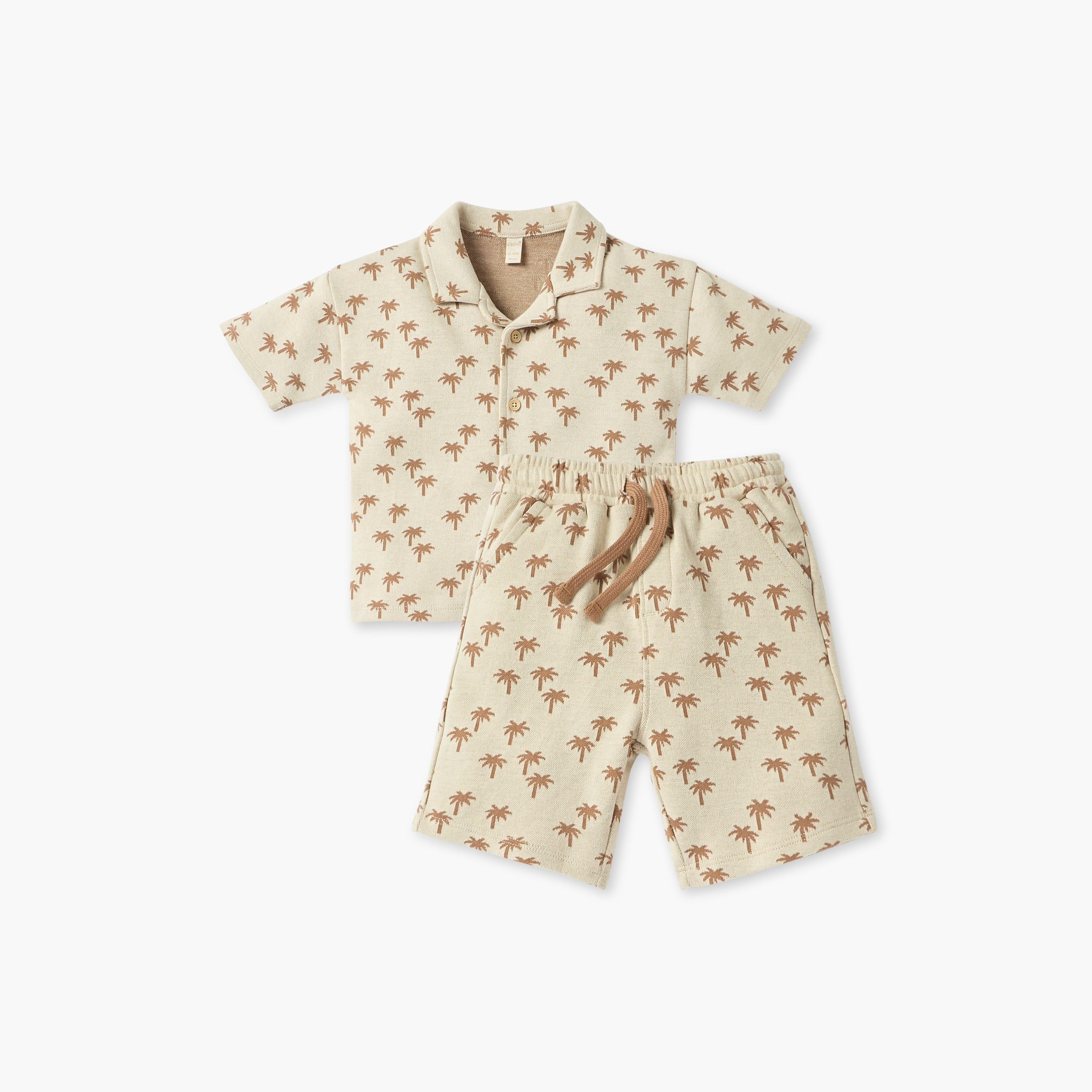طقم قميص وشورت بطبعات شجرة النخيل من جيجلز-baby-boys-clothing-setsandcoords-image-1