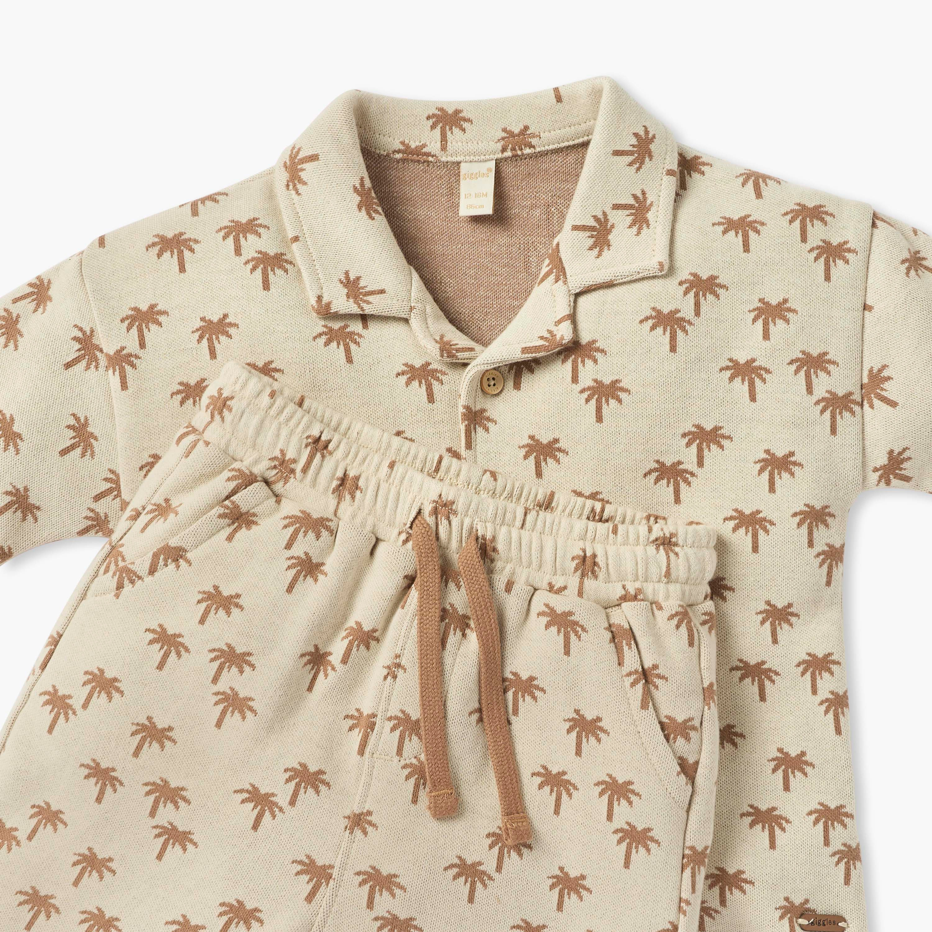 طقم قميص وشورت بطبعات شجرة النخيل من جيجلز-baby-boys-clothing-setsandcoords-image-4
