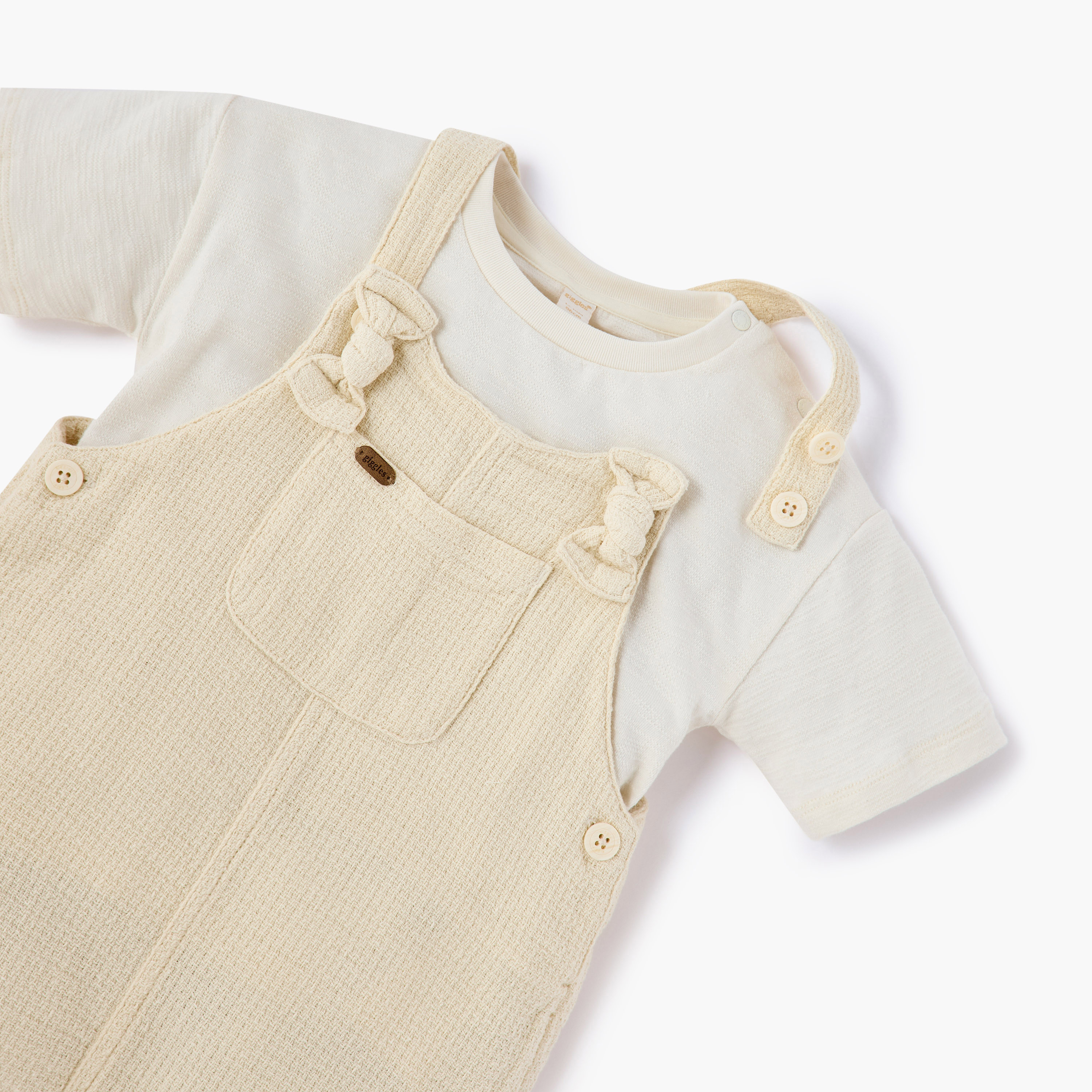 Giggles Textured Dungaree and T-shirt Set-baby-boys-clothing-setsandcoords-image-4
