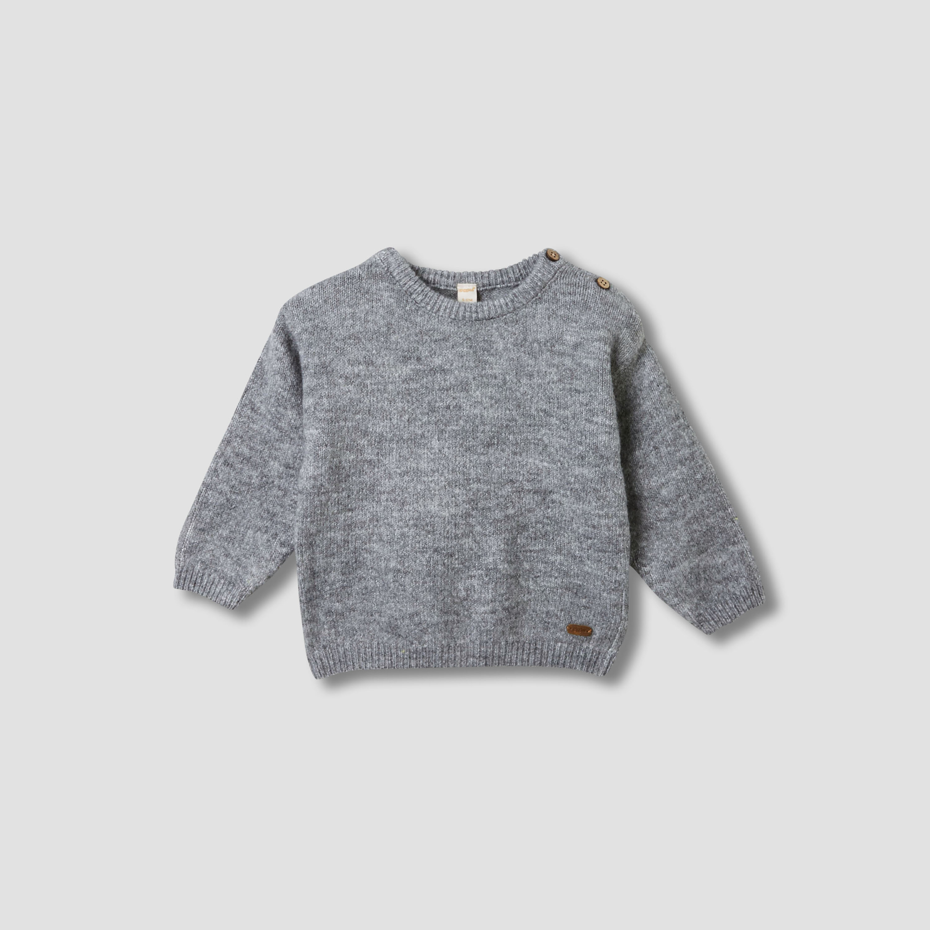 Giggles Boys Sweater and Dungaree Set with Knit Texture - Long Sleeves - Crew Neck-baby-boys-clothing-winterwear-setsandcoords-image-2