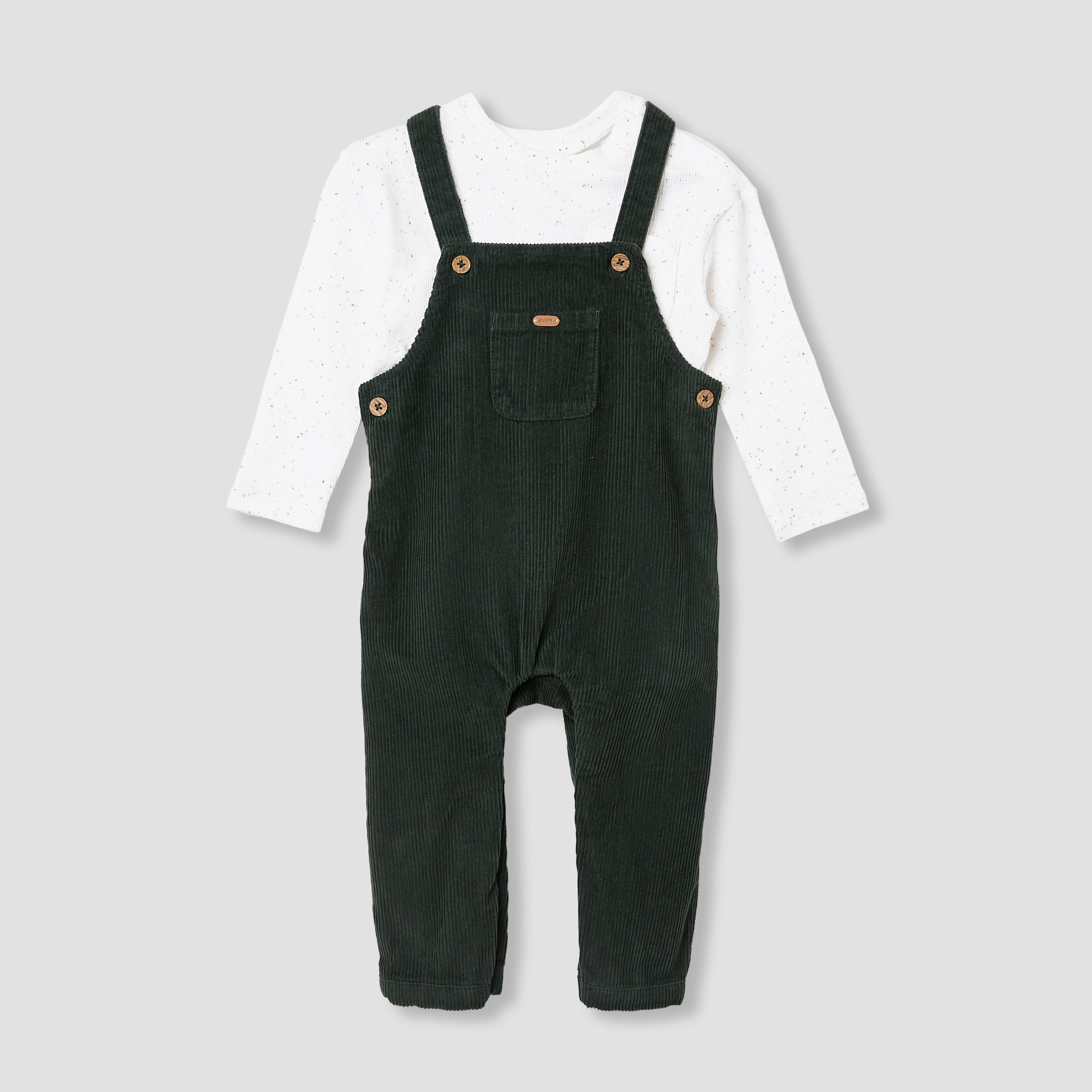 Giggles Ribbed Dungaree and T-shirt Set-baby-boys-clothing-winterwear-setsandcoords-image-1
