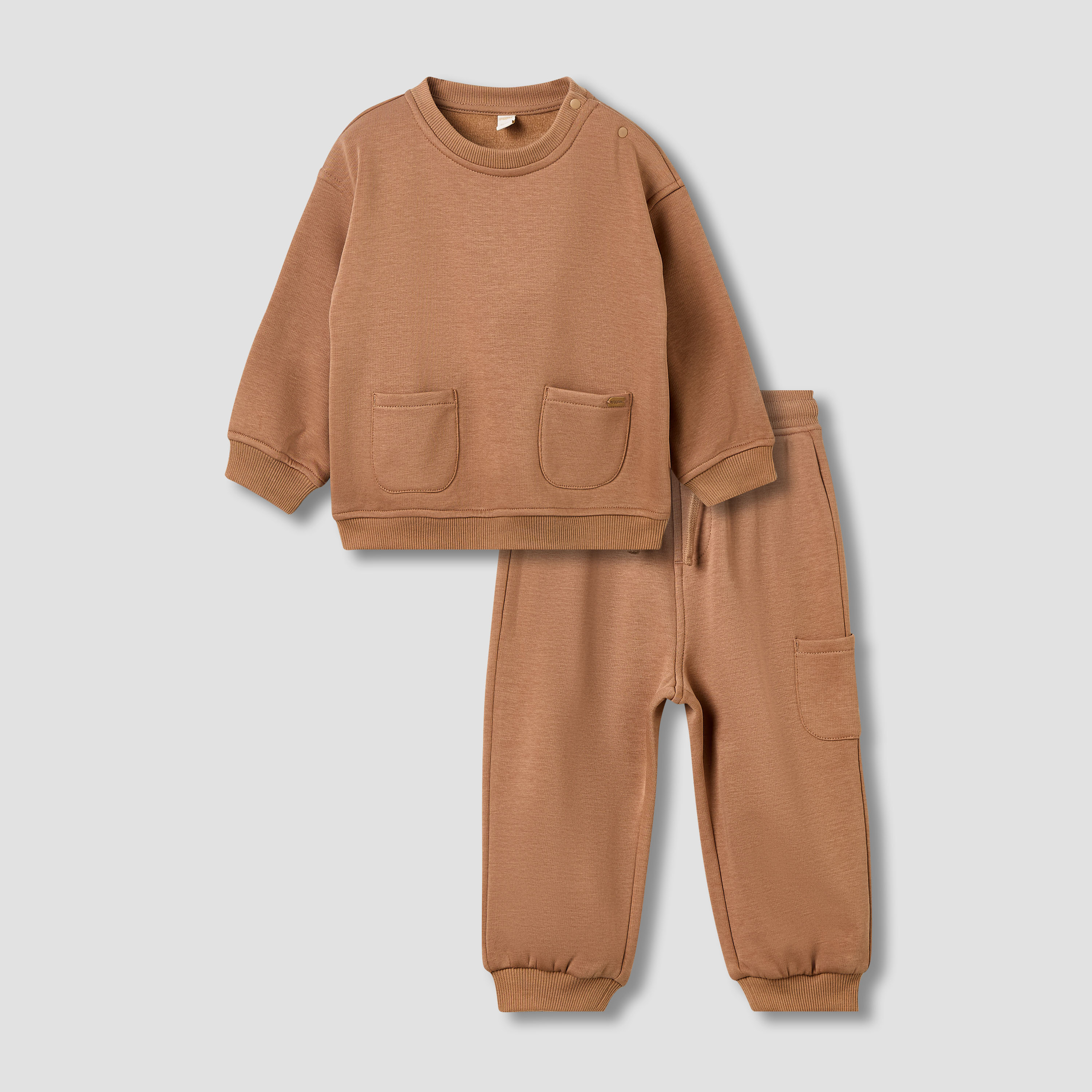 Giggles Boys Sweatshirt and Joggers Set with Pockets - Polyester Blend - Long Sleeves - Crew Neck-baby-boys-clothing-setsandcoords-image-1