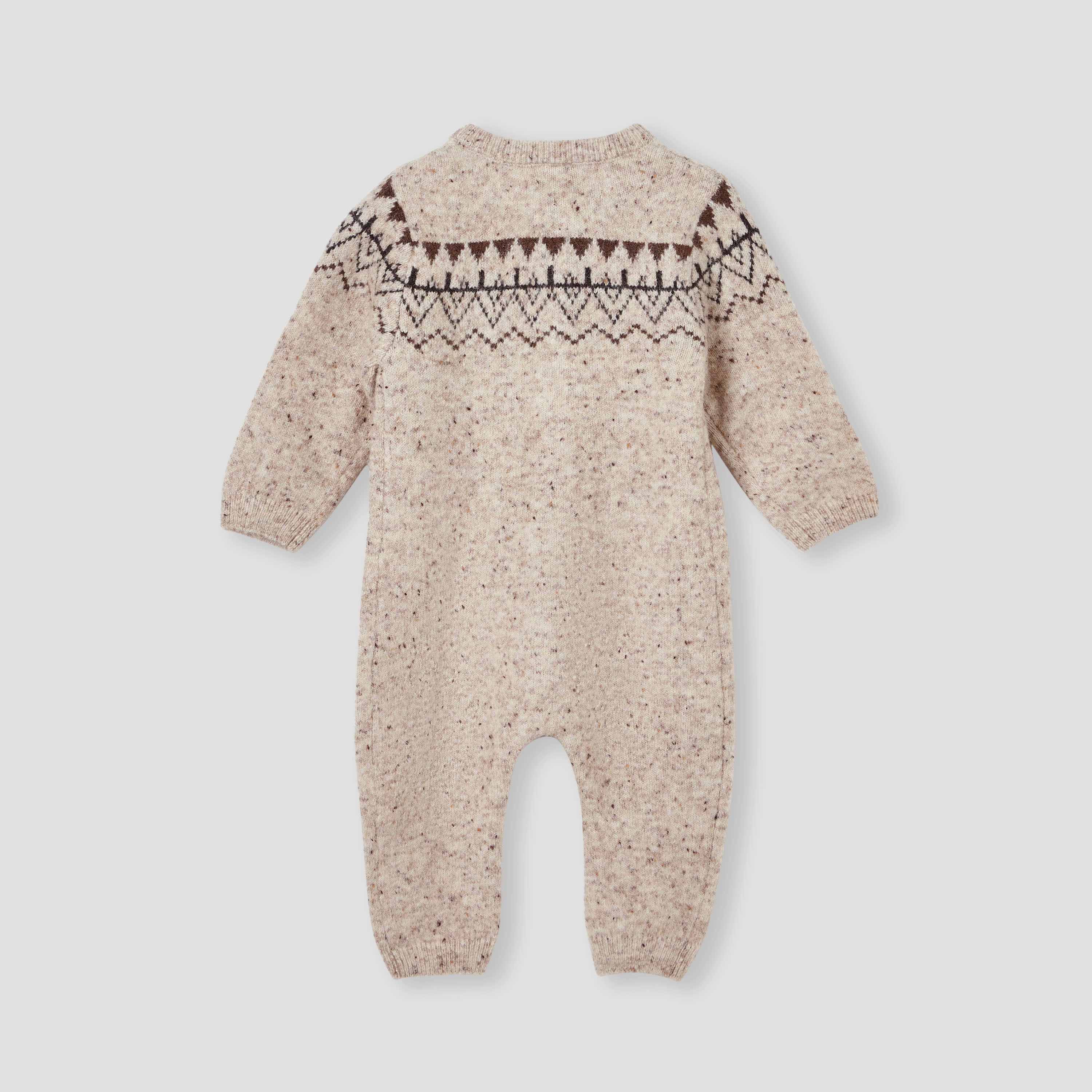 Giggles Textured Romper with Long Sleeves and Button Closure-baby-boys-clothing-rompers-image-2