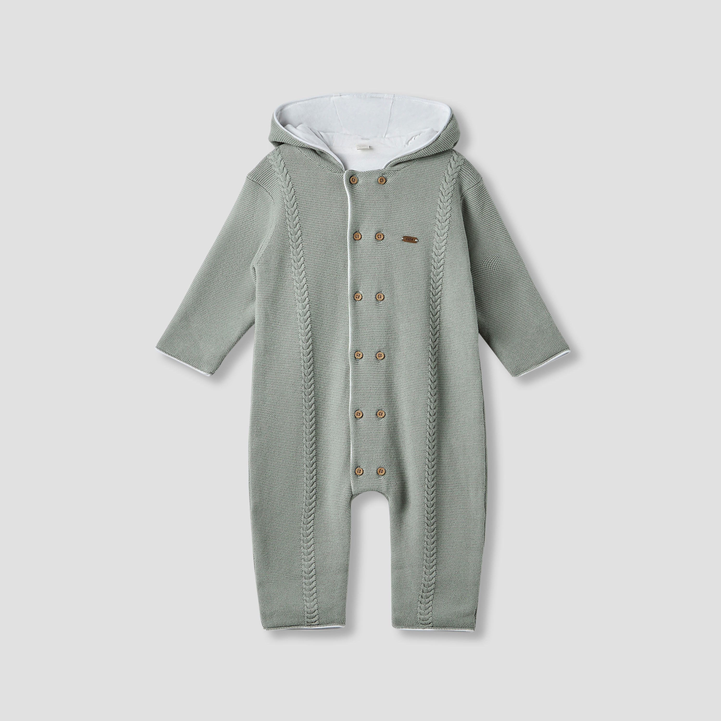 Giggles Textured Hooded Romper with Long Sleeves-baby-boys-clothing-rompers-image-1