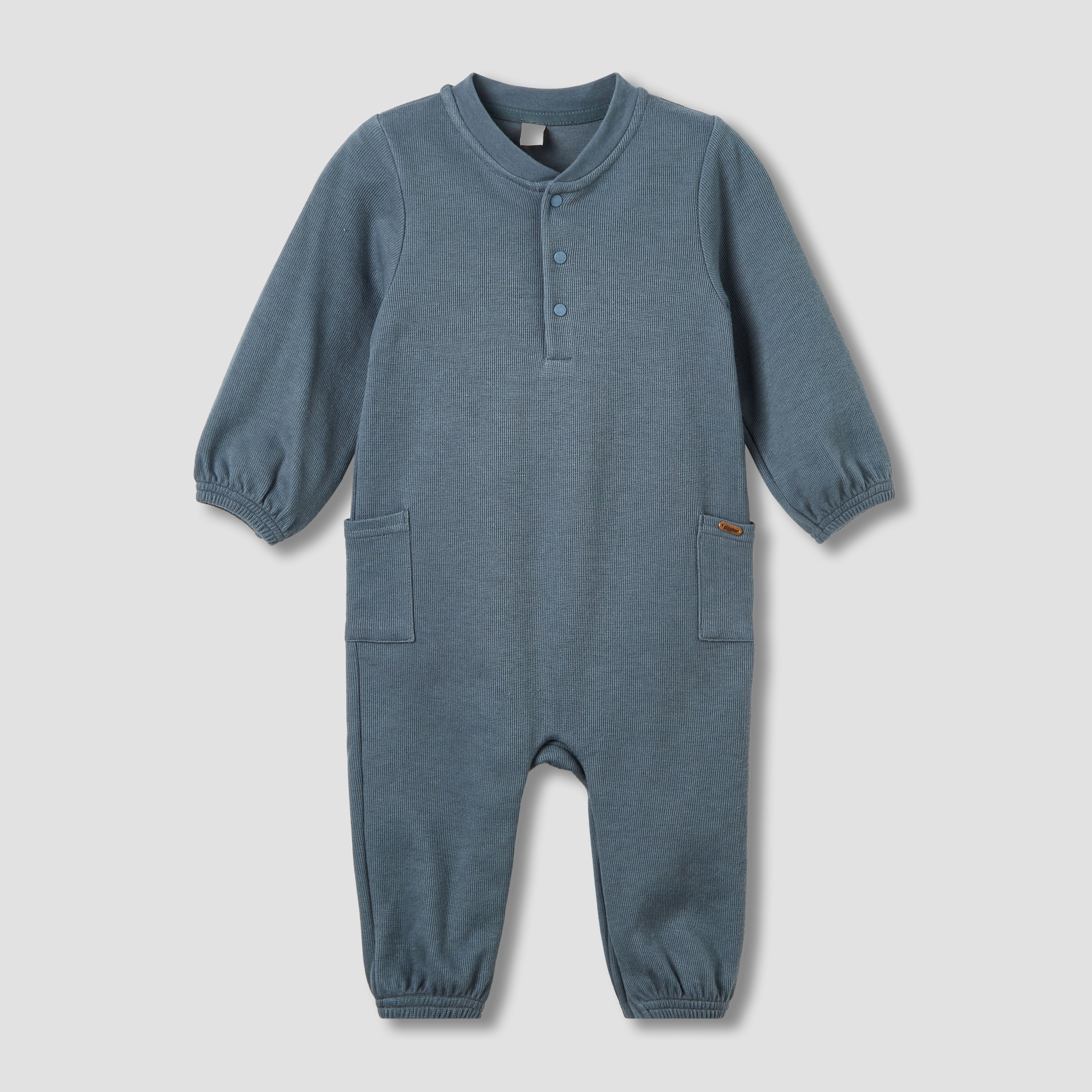 Giggles Henley Neck Long Sleeves Romper with Pockets-baby-boys-clothing-rompers-image-2