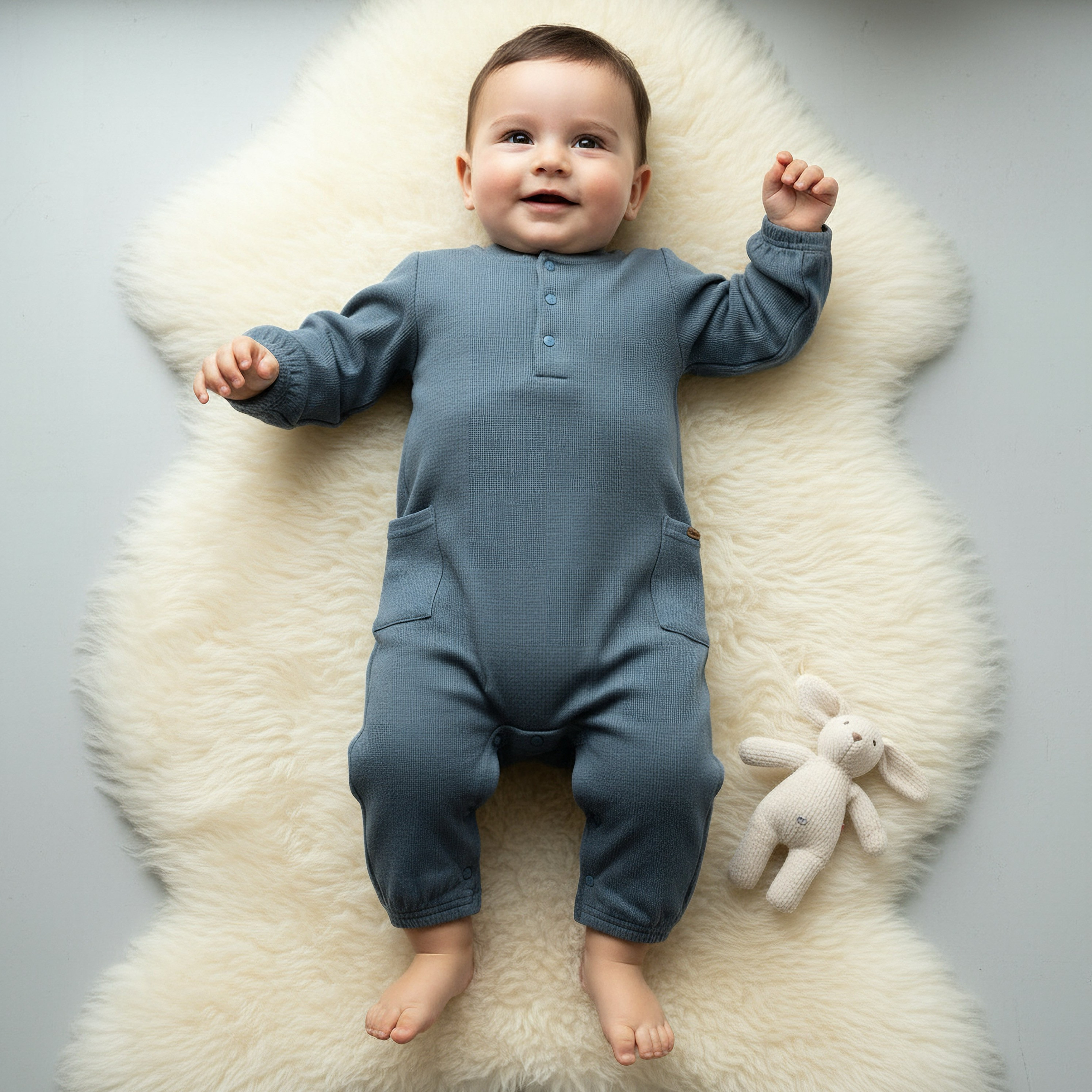 Giggles Henley Neck Long Sleeves Romper with Pockets-baby-boys-clothing-rompers-image-1