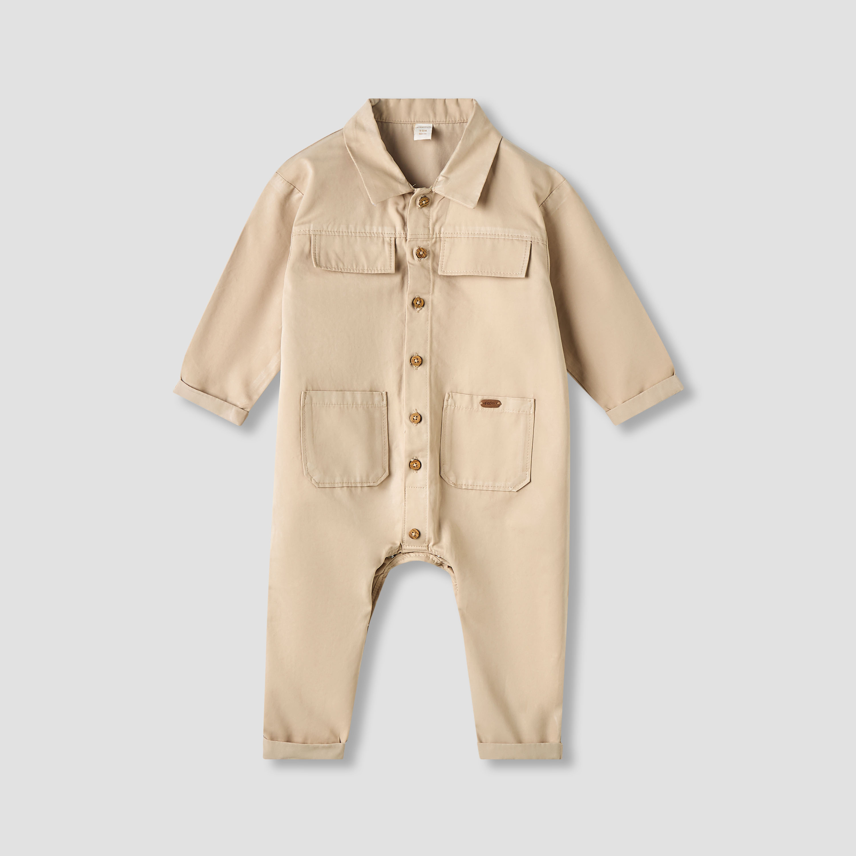 Giggles Collared Romper with Pockets - Long Sleeves-baby-boys-clothing-rompers-image-1