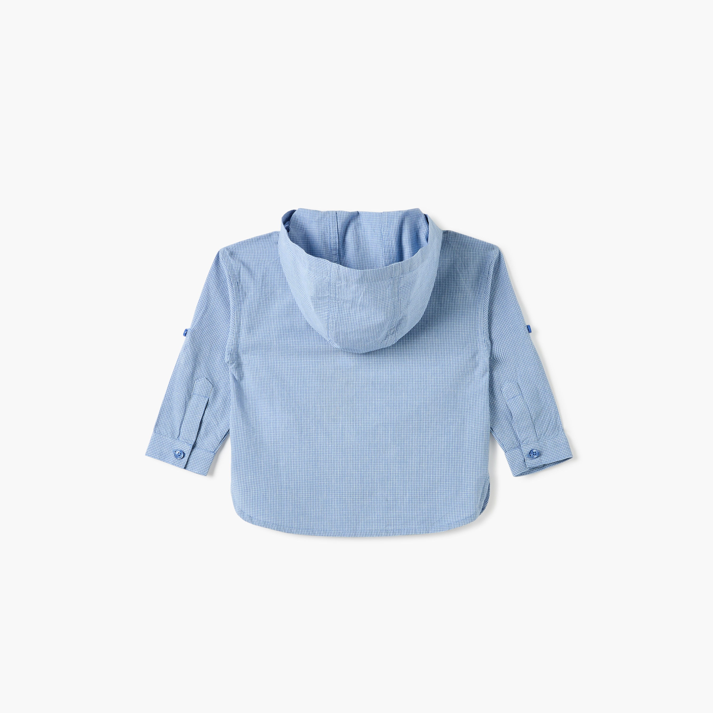 Lee Cooper Checked Hooded Shirt with Long Sleeves-baby-boys-clothing-shirts-image-2