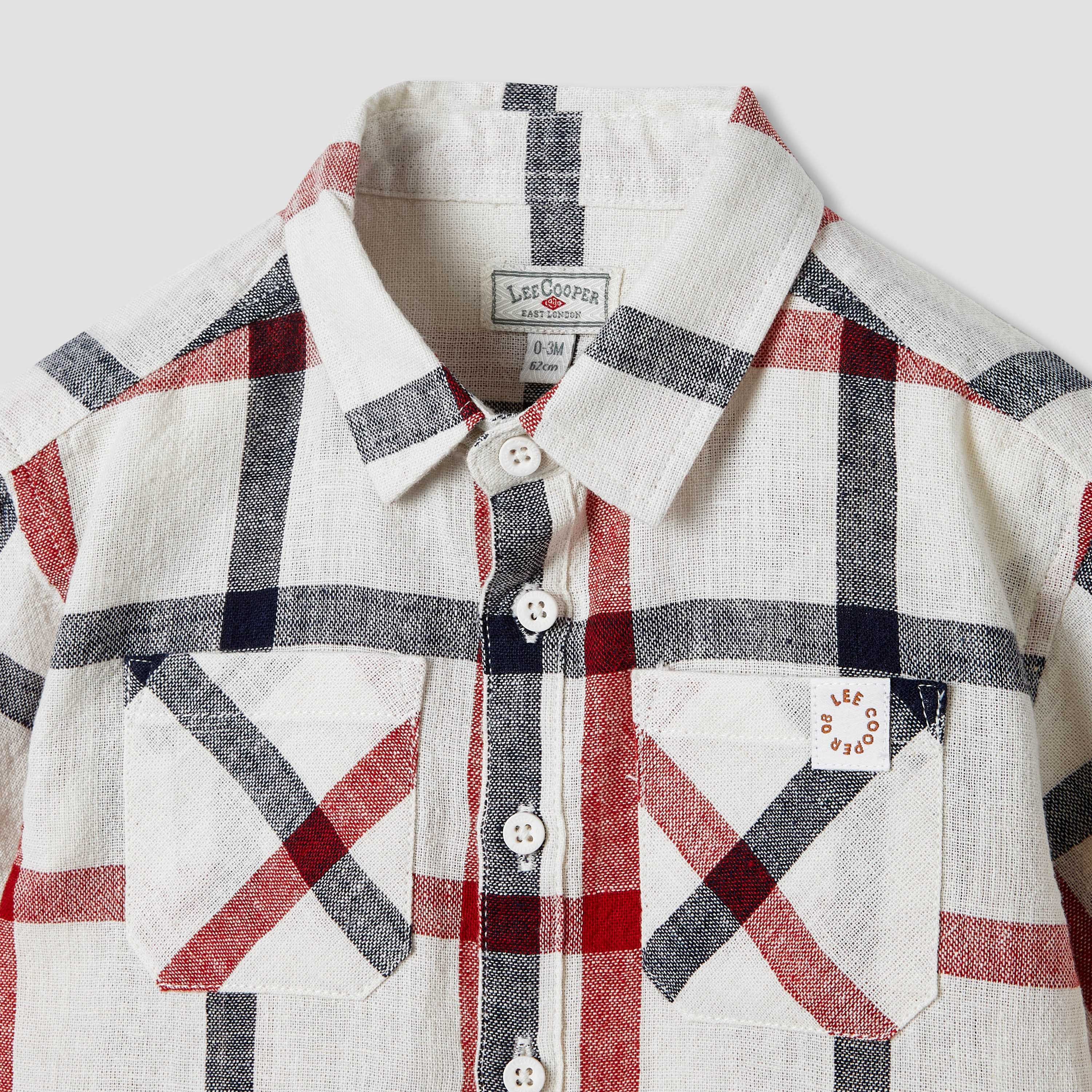 Lee Cooper Checked Shirt with Long Sleeves-baby-boys-clothing-shirts-image-3