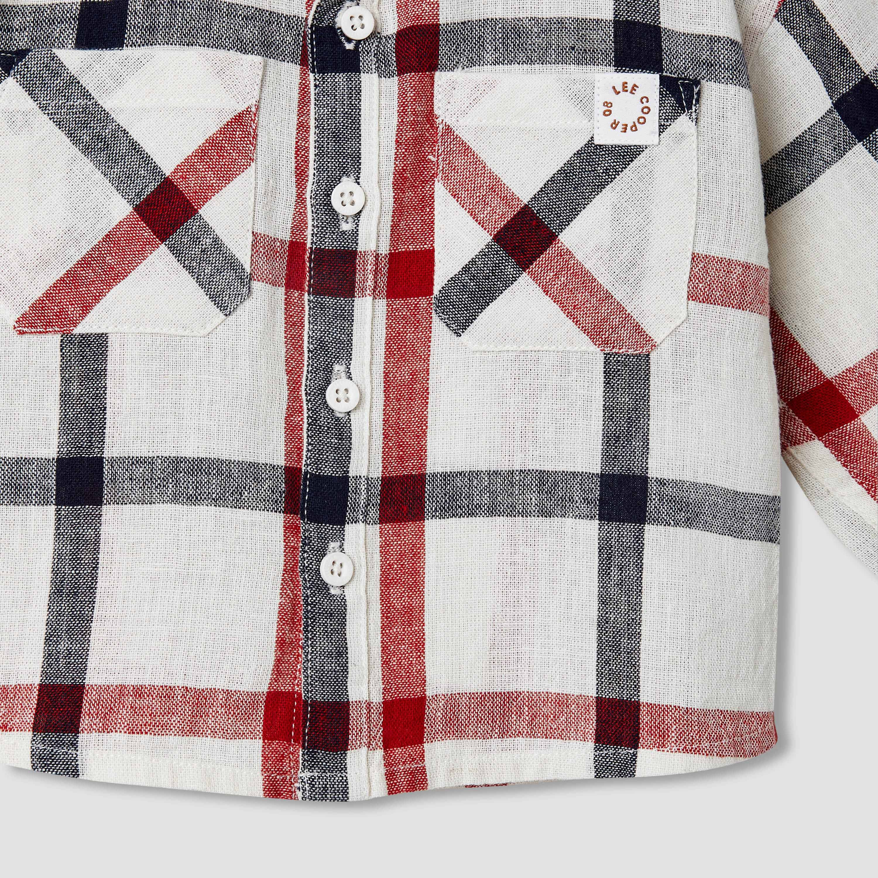 Lee Cooper Checked Shirt with Long Sleeves-baby-boys-clothing-shirts-image-4