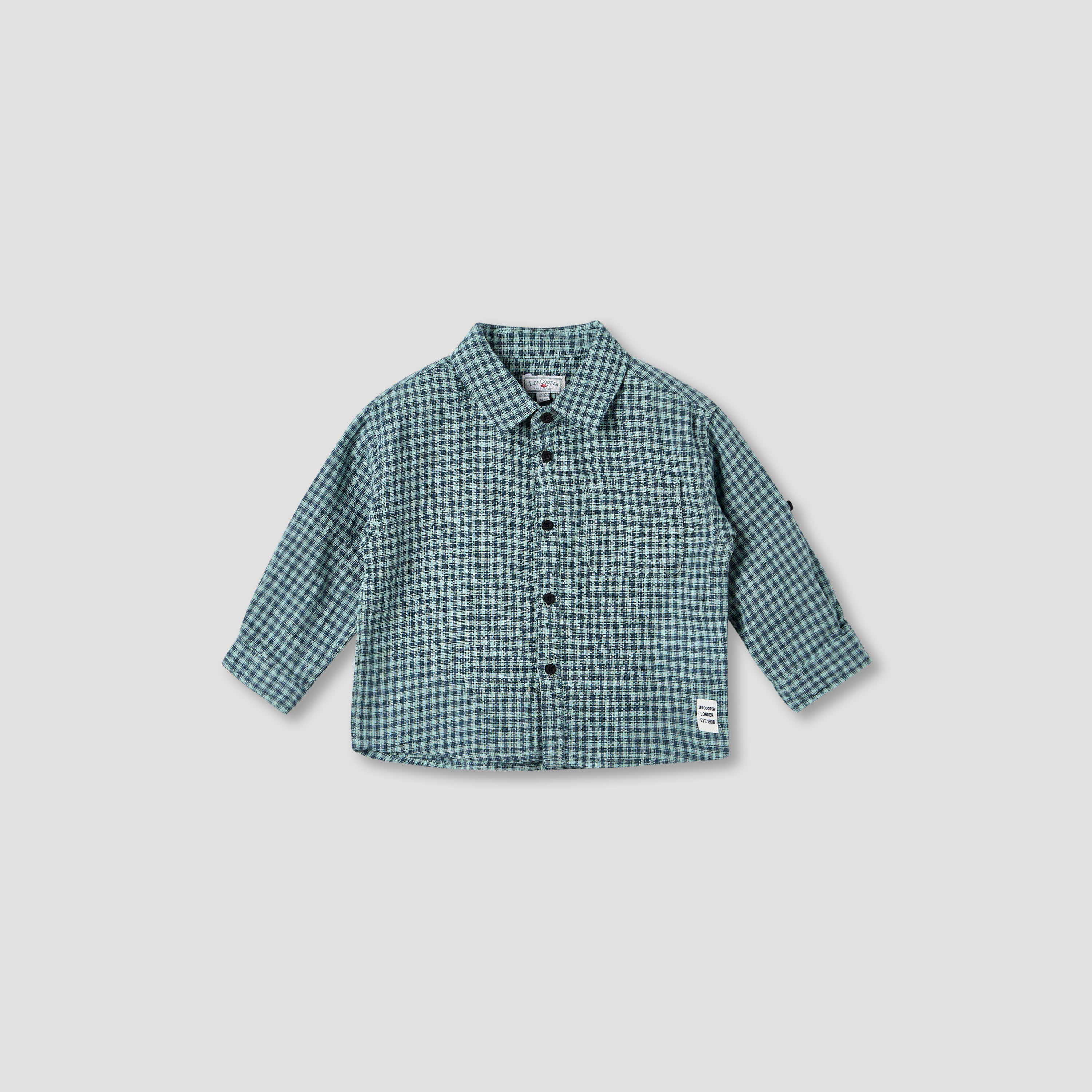 Lee Cooper Checked Shirt with Long Sleeves-baby-boys-clothing-shirts-image-1