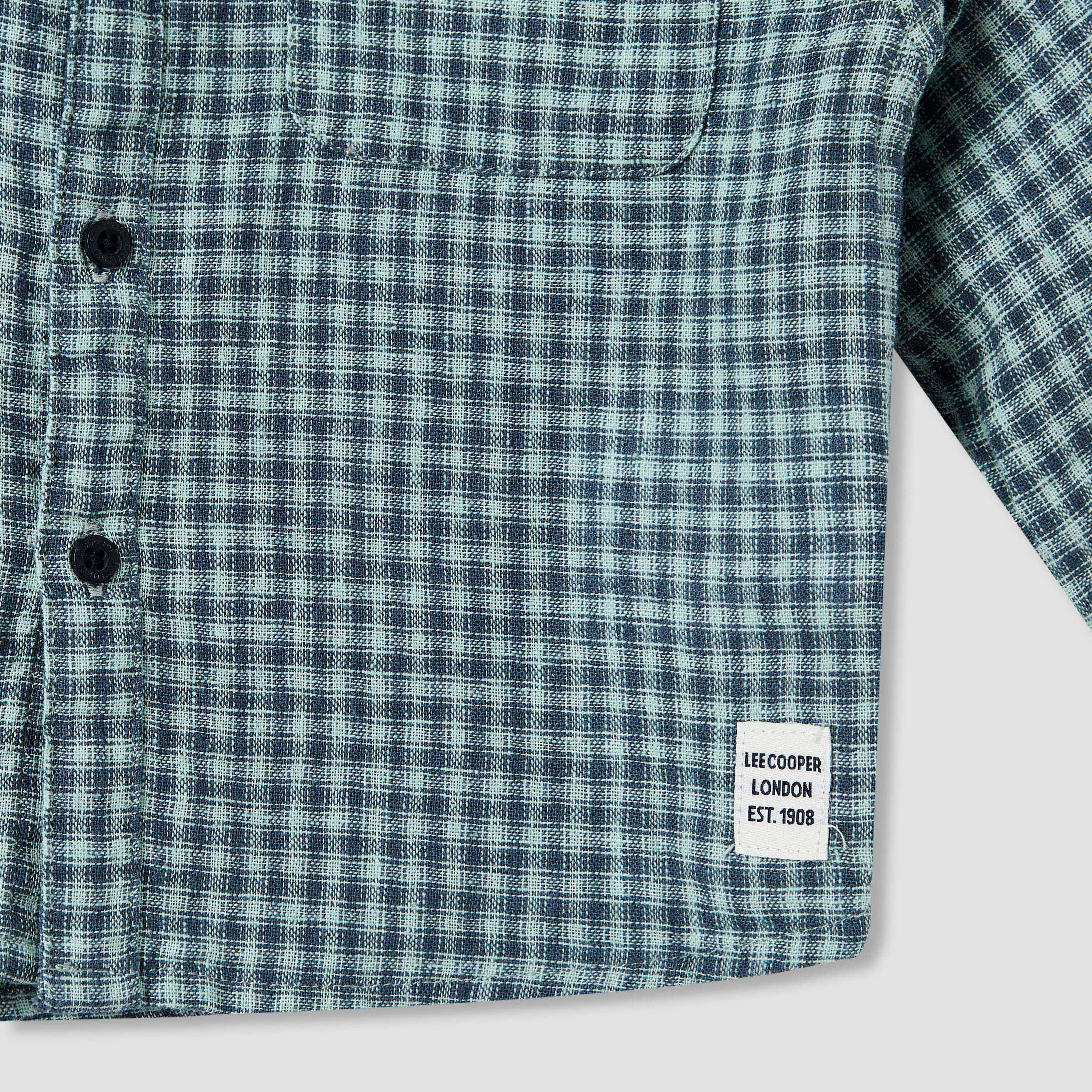 Lee Cooper Checked Shirt with Long Sleeves-baby-boys-clothing-shirts-image-4
